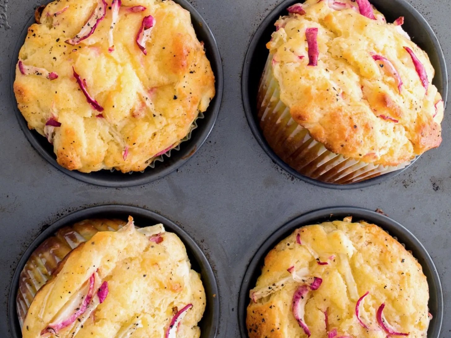 Savory Radish and Goat Cheese Muffins