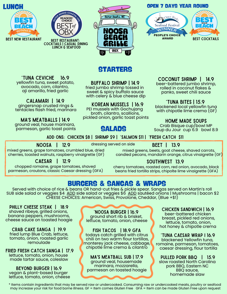 Nichossa Menu Menu 1 — Noosa Beach Grille