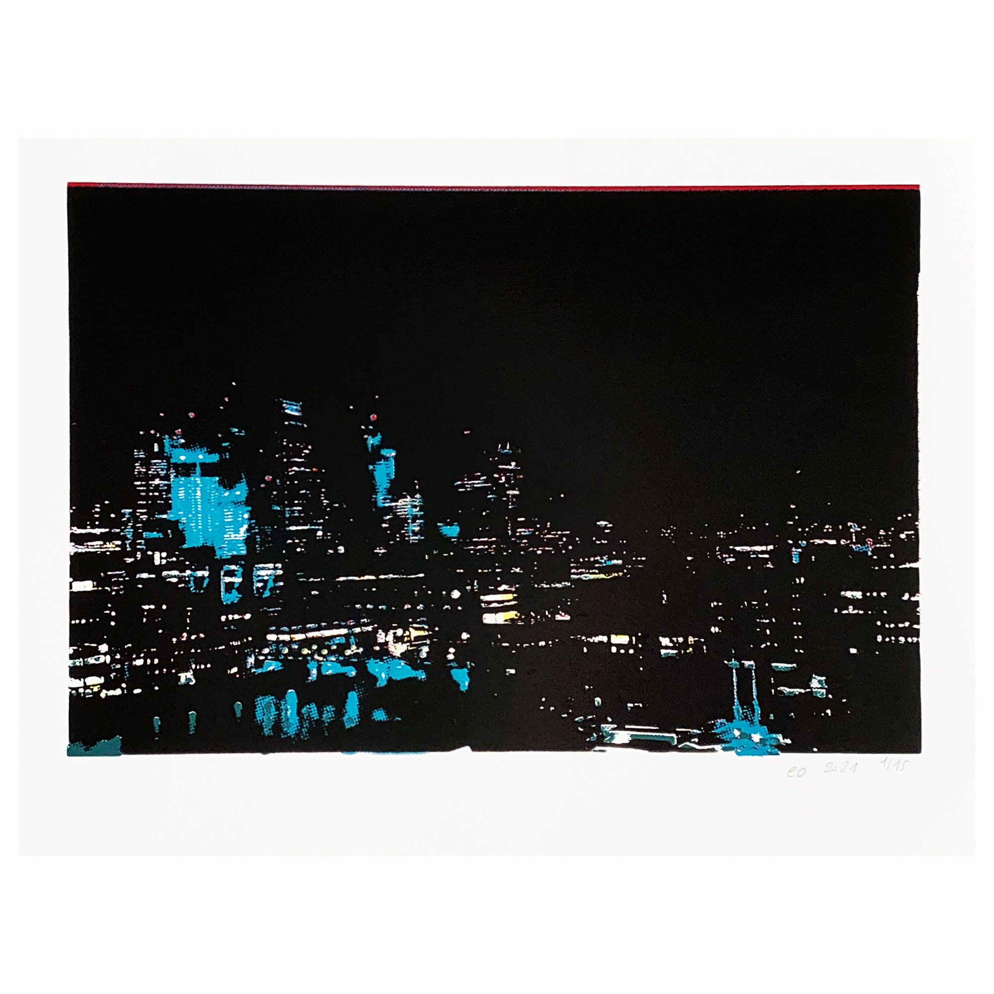 Emmanuelle Orr Riverside screenprint on white background