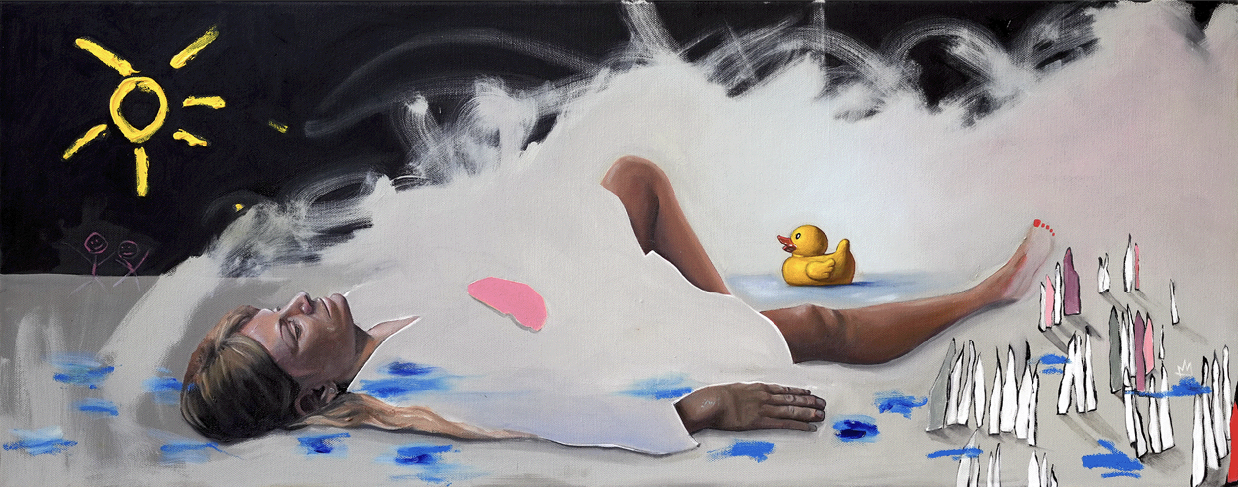 BURNOUT
Oil and acrylic on canvas
70 x 30 cm 
2025