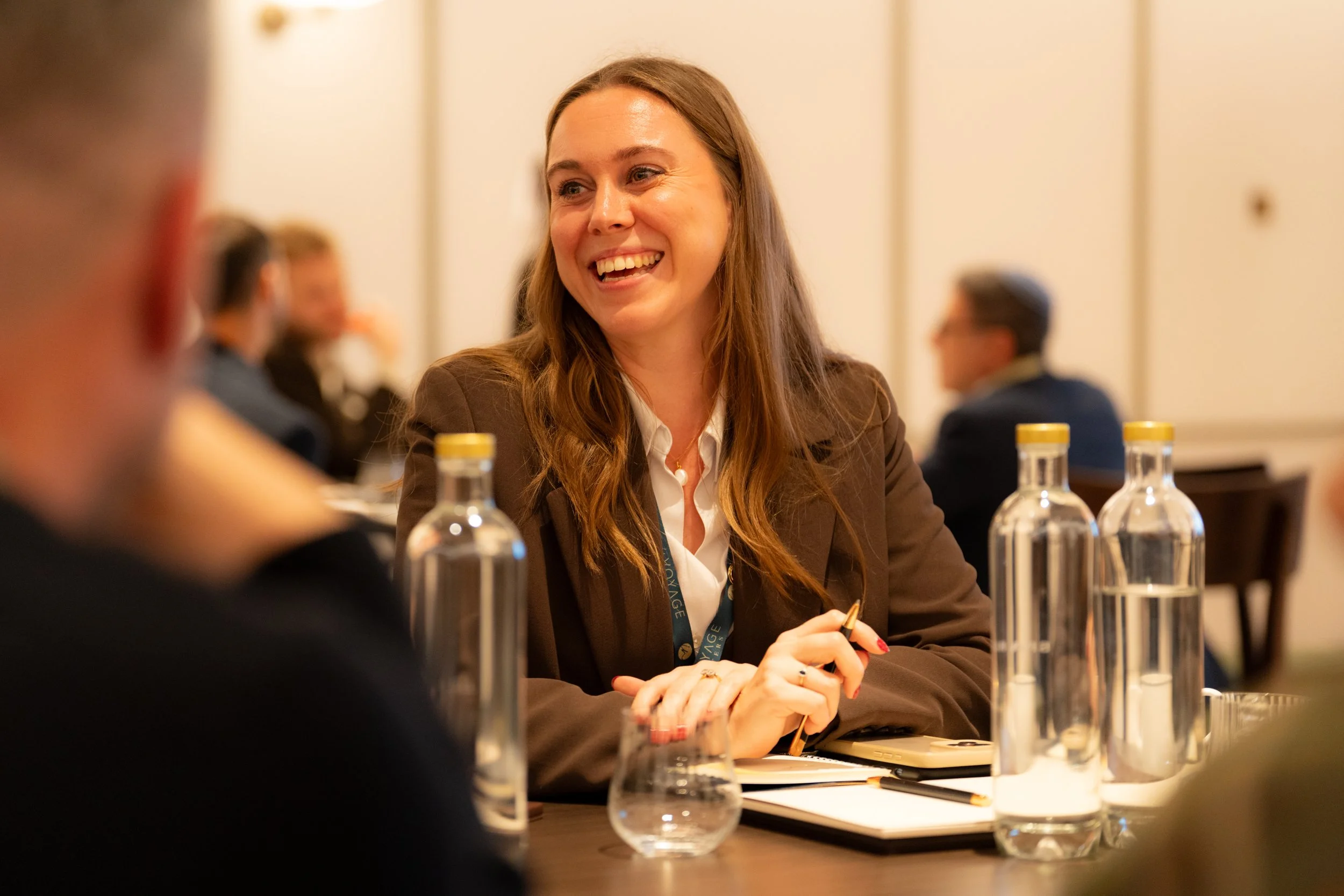 young woman learning mba content with her peers