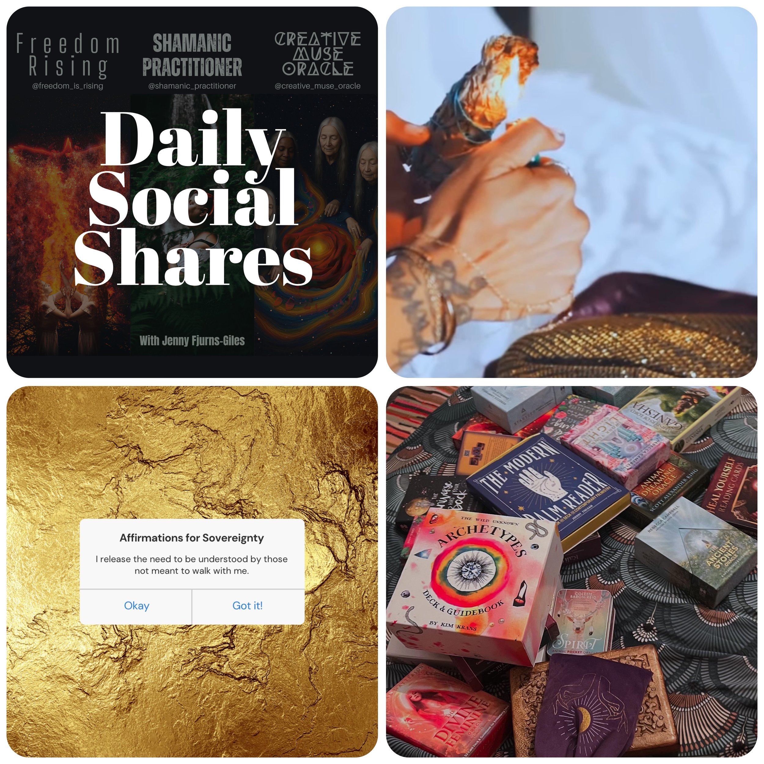 Daily Social Shares: 6th June 2025 - Affirmations for Sovereignty + Energy Clearing Rituals + Journaling with Oracle Cards Self-Discovery