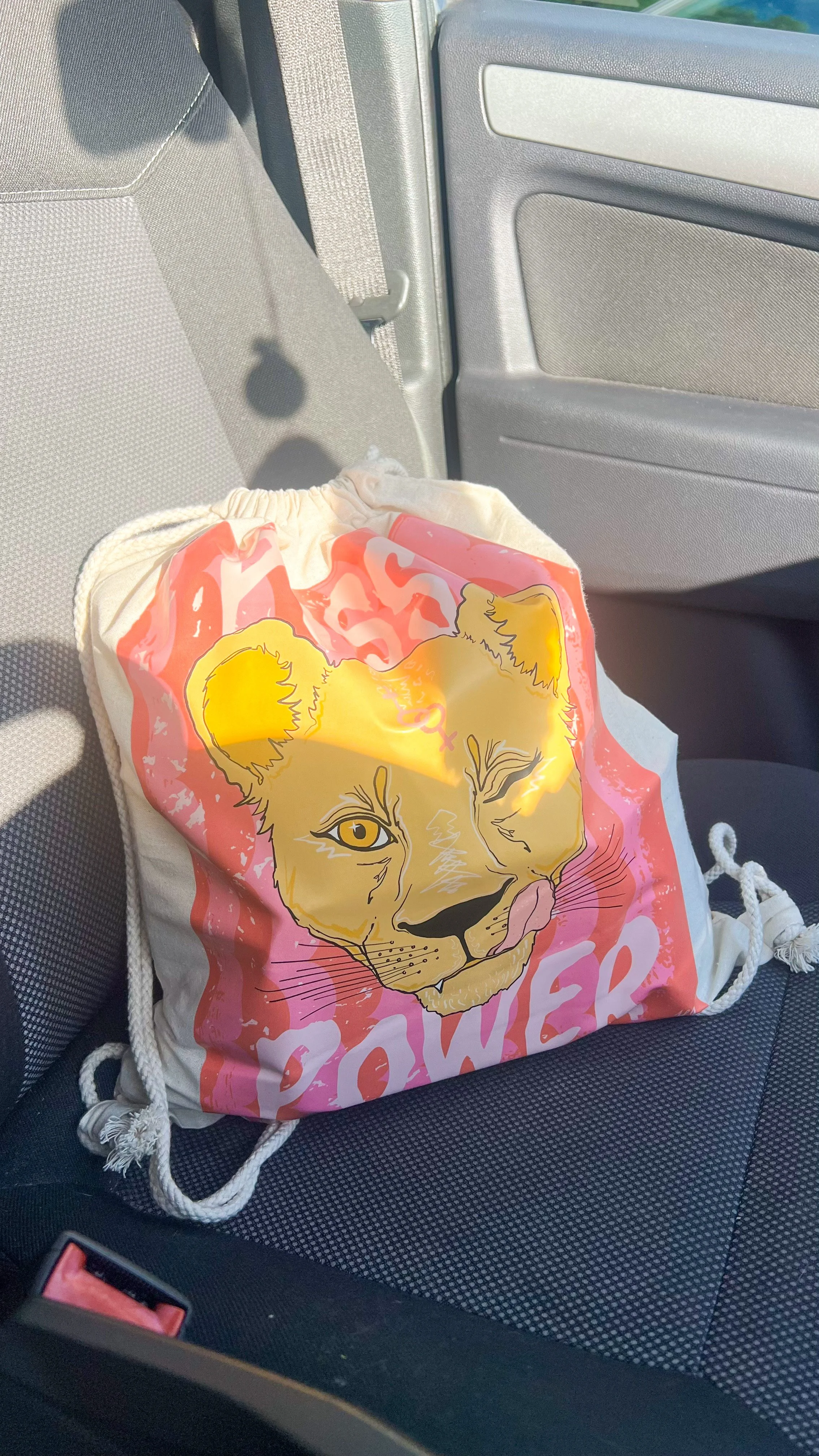 Pussy Power Wearable Art Transfer on a tote bag