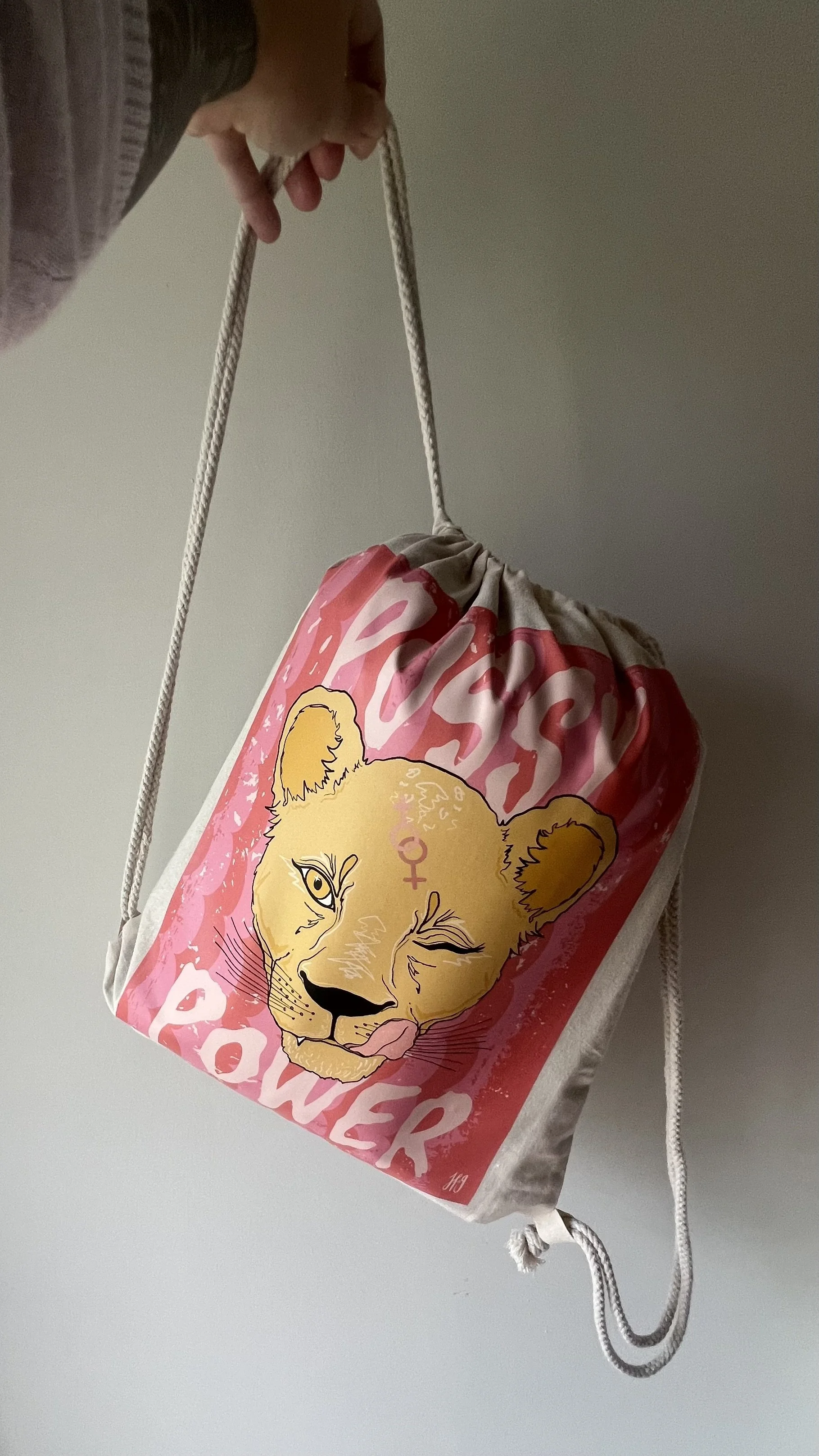Pussy Power Wearable Art Transfer on a tote bag