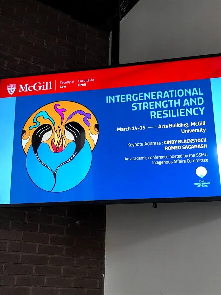 Artwork for McGill Conference Intergenerational Strength and Resiliency on Display in the Law Building