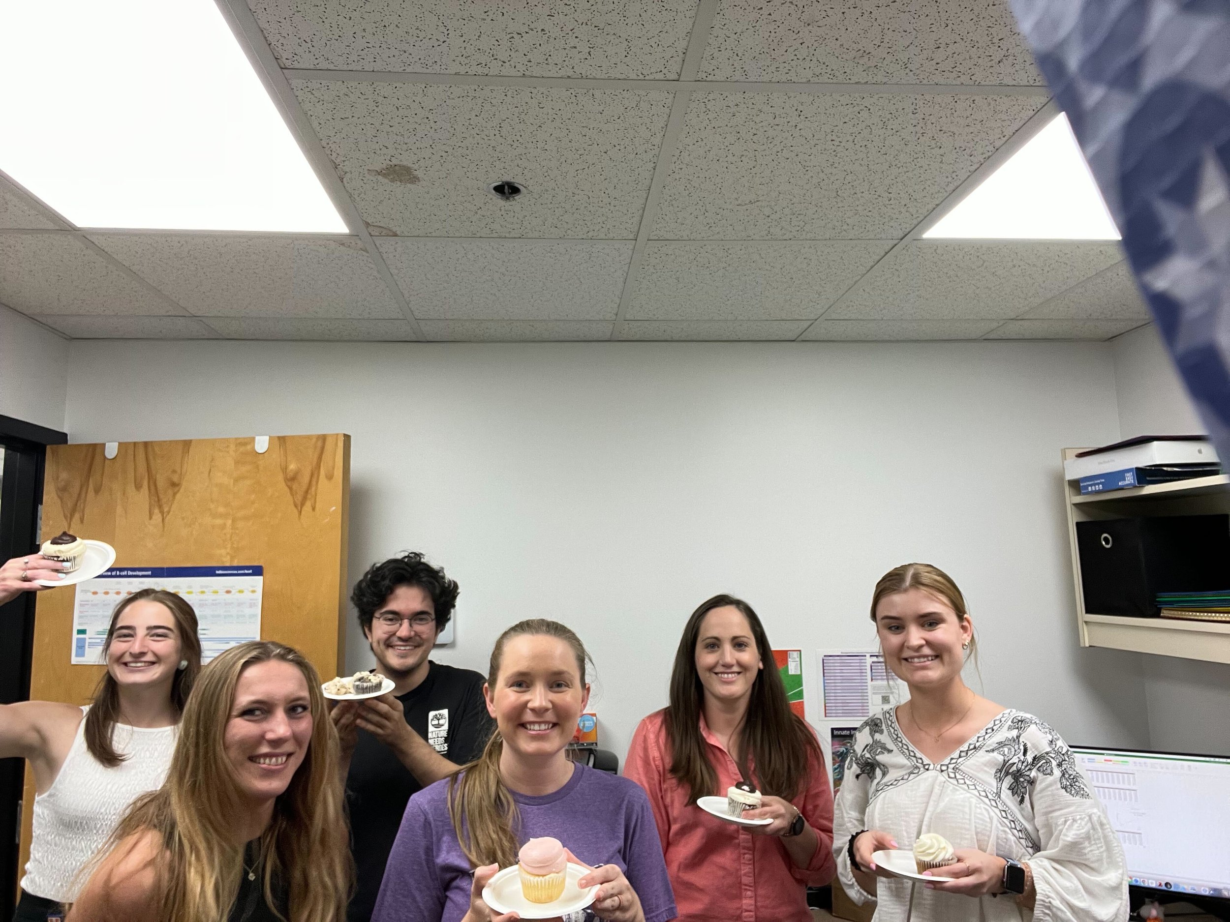 Cupcake day in the lab thanks to Tanner! Only one cupcake was harmed in the making of this picture.
