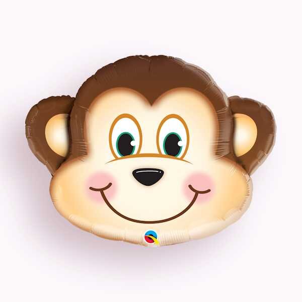 35 INCH MISCHIEVOUS MONKEY HEAD SUPERSHAPE FOIL BALLOON