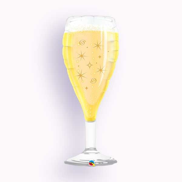 39 INCH BUBBLY WINE GLASS SUPERSHAPE FOIL BALLOON