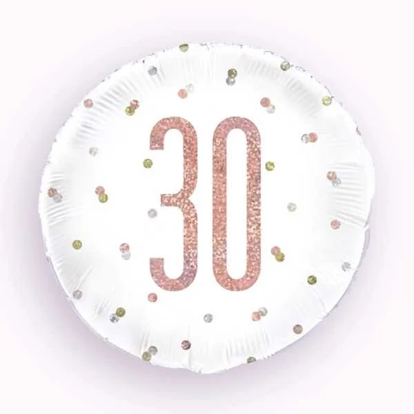 30th Birthday Glitz Rose Gold 18" Foil Balloon