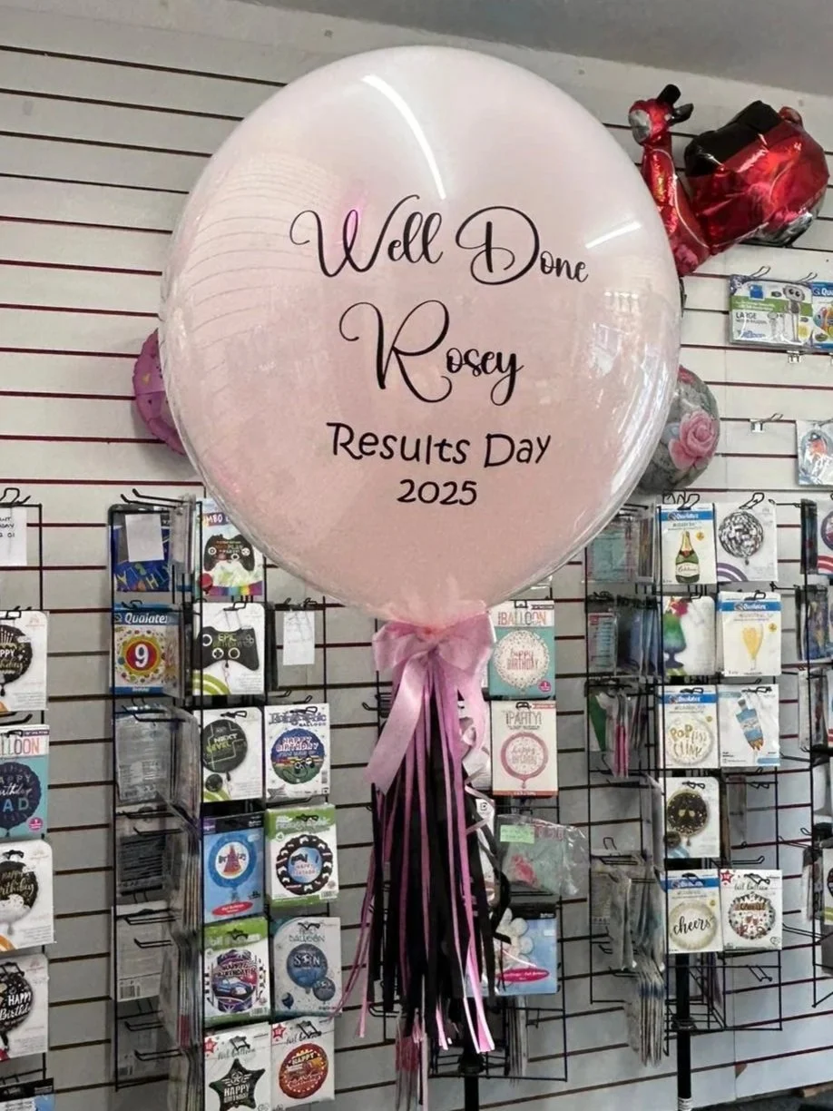 24" Solid Colour Deco Bubble/Added Tassel/Personalised Message/Double Stuffed With Pale Pink £25
