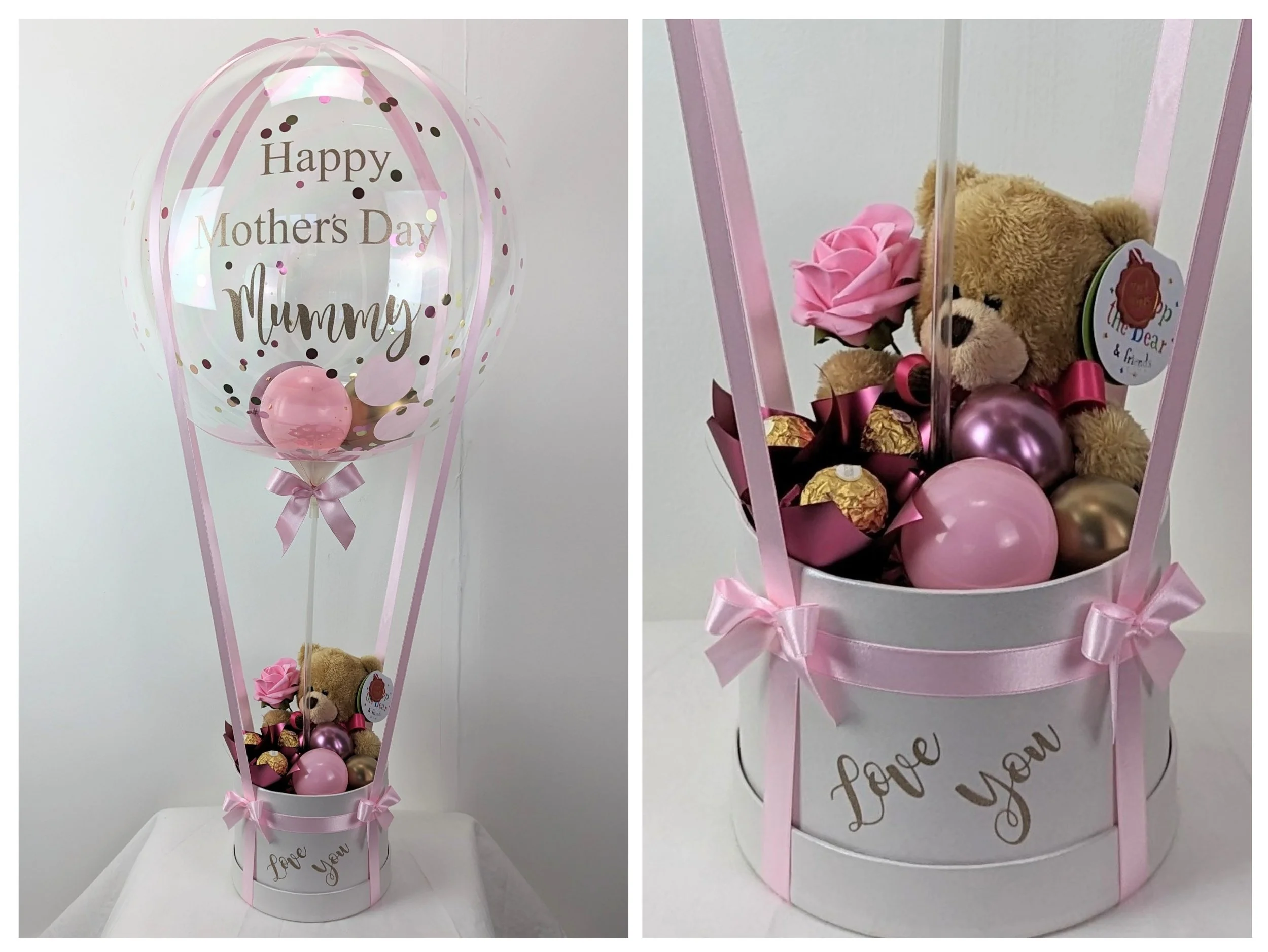 Hot air hat box personalised £30 + bear