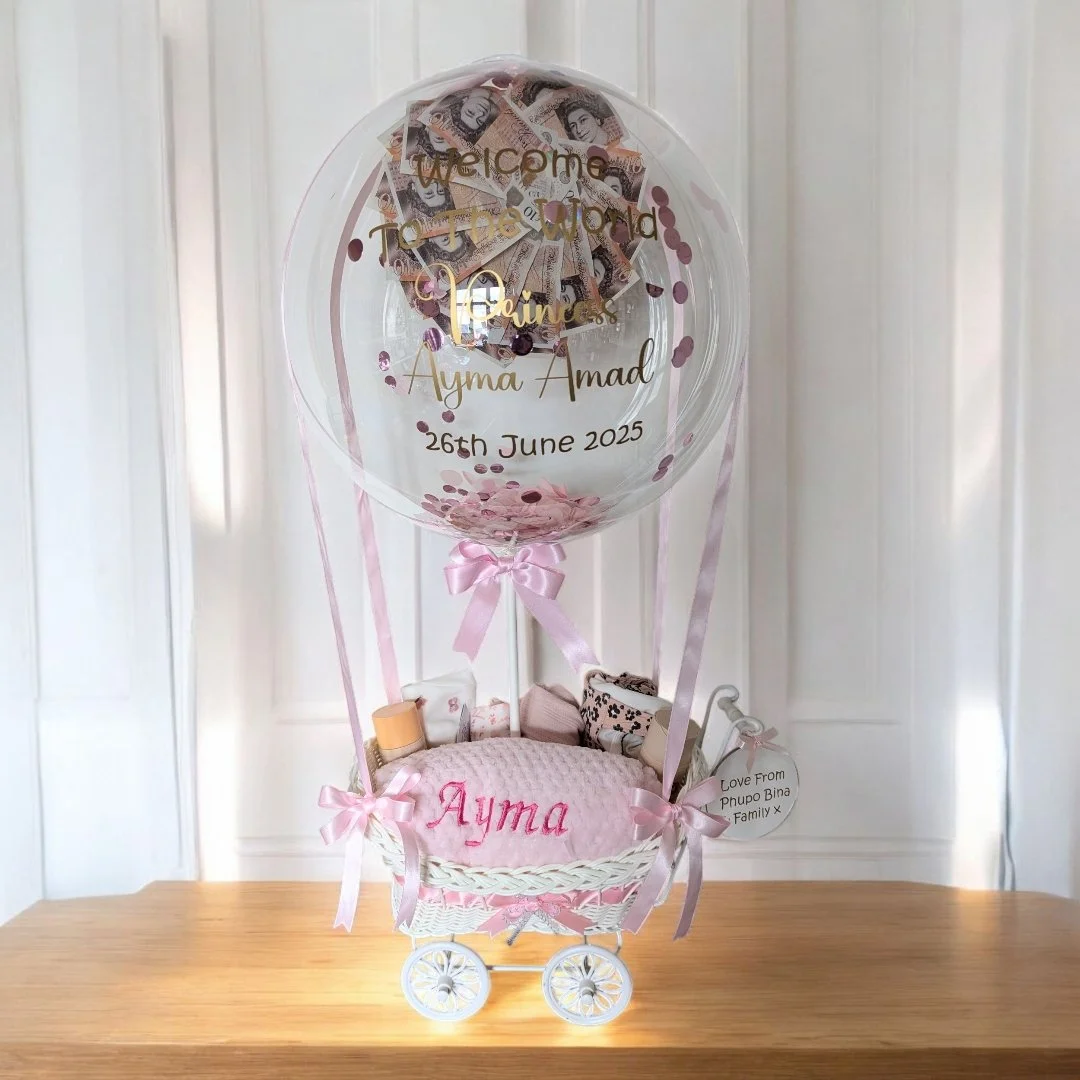 Hot Air Style Balloon/Pram/Money Filled Gift/New Baby etc/Money & Gifts Supplied By Customer - £50