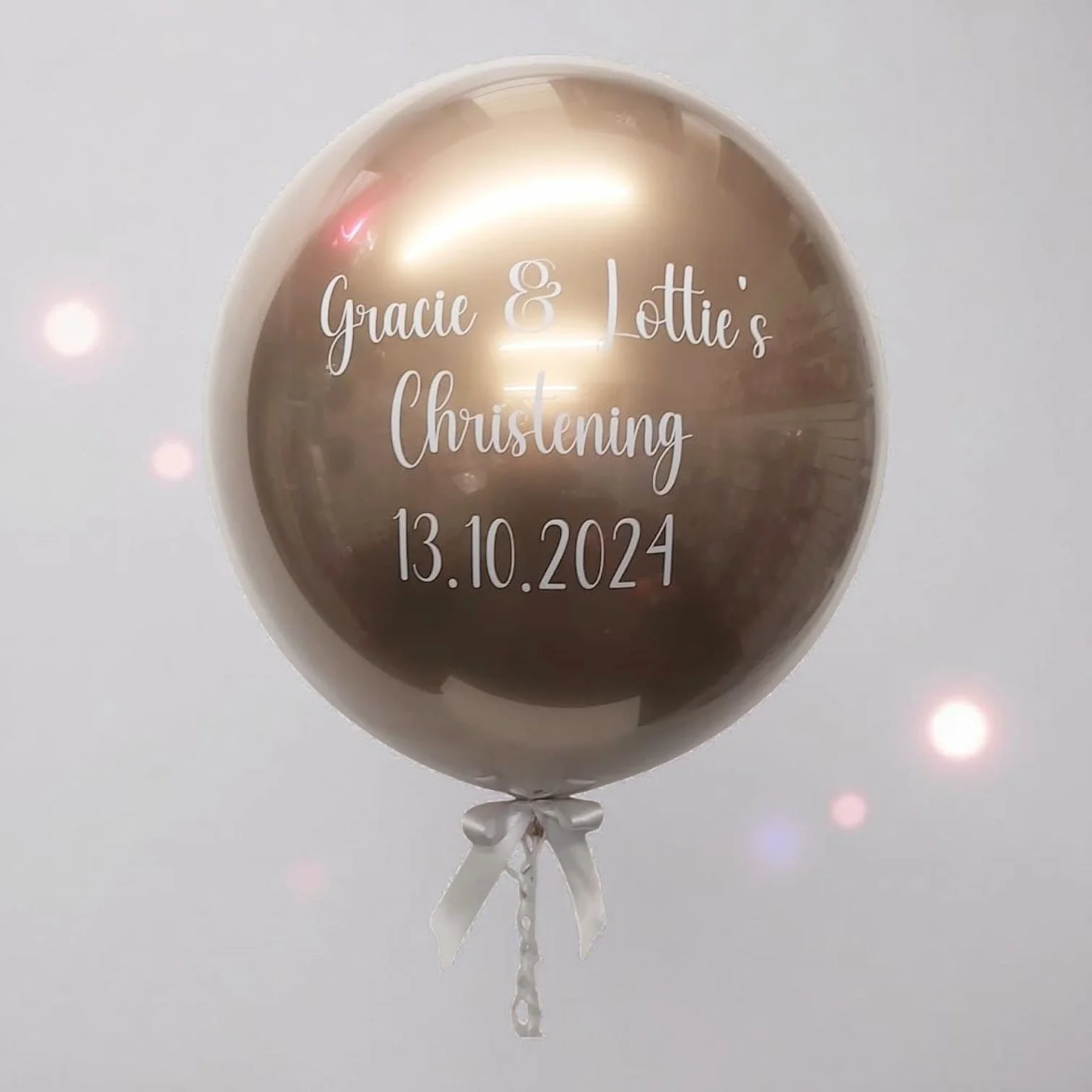 24" Solid Colour Deco Bubble / Personalised Message ( Double Stuffed With Chrome Gold) £22