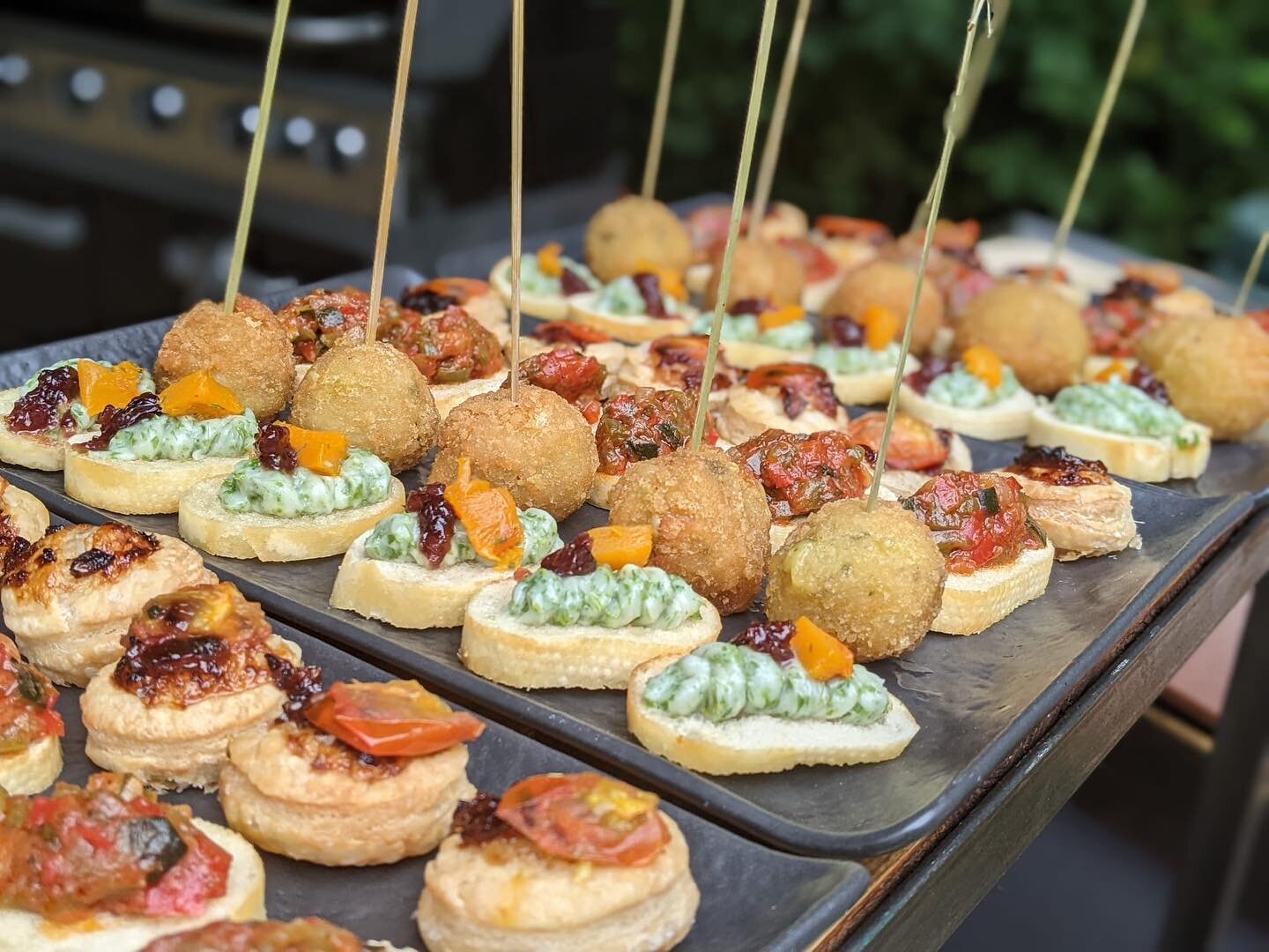 All vegan. Pre BBQ canap&eacute;s this afternoon.