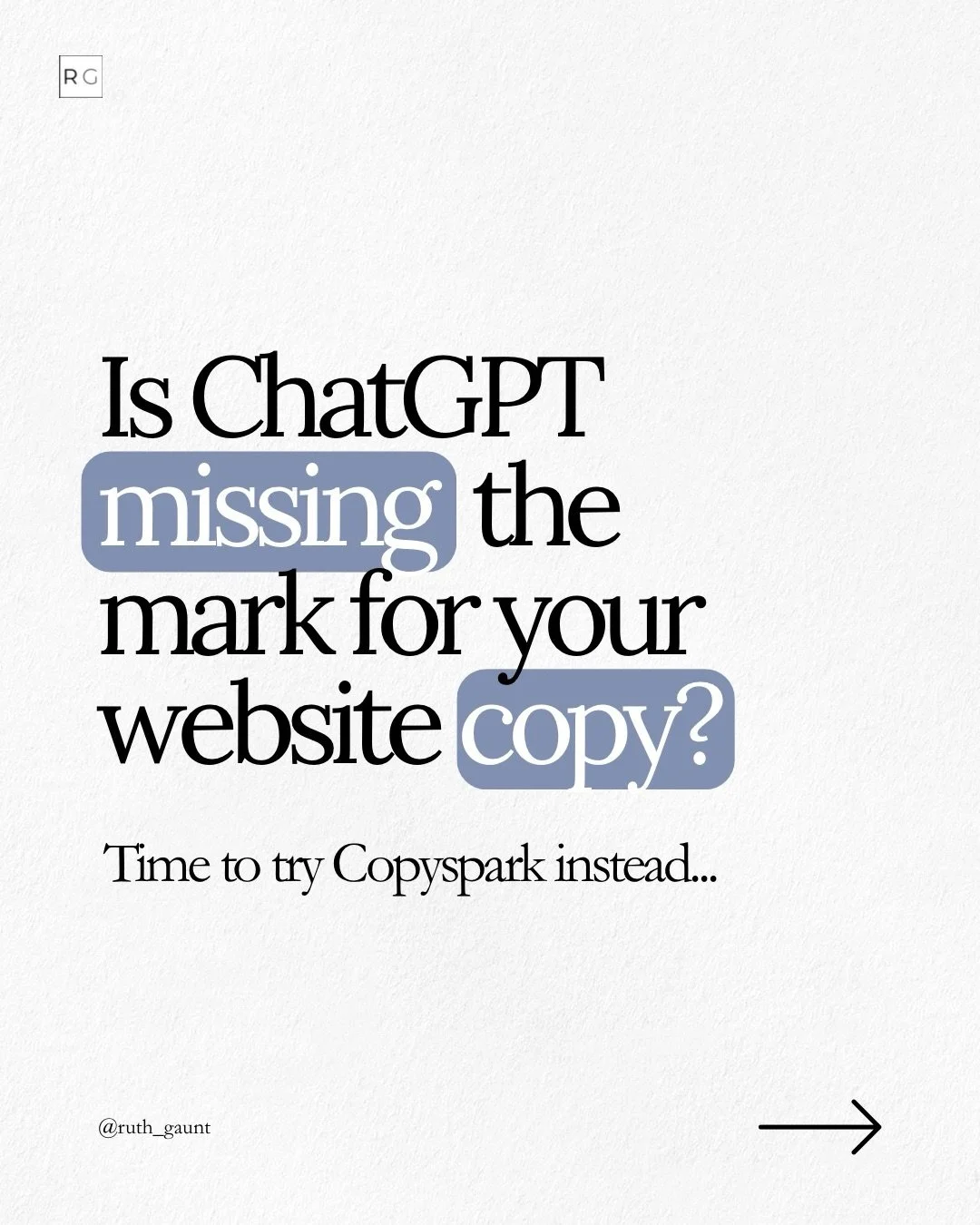 Tired of ChatGPT giving you generic corporate waffle for your website copy? Who isn&rsquo;t&hellip;

Look, hiring a professional copywriter is always going to be the best option and I&rsquo;ll always recommend that first. But if that&rsquo;s not in y