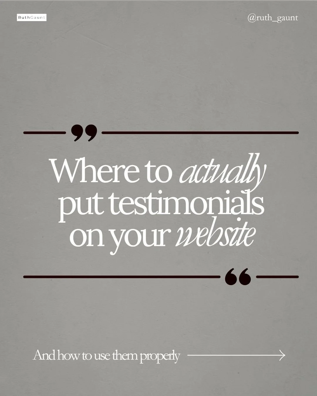 You&rsquo;ve collected lovely testimonials from clients but now you&rsquo;re staring at your website thinking... where do these actually go?!

Most people just stick them all at the bottom of the homepage and hope for the best, but that&rsquo;s basic