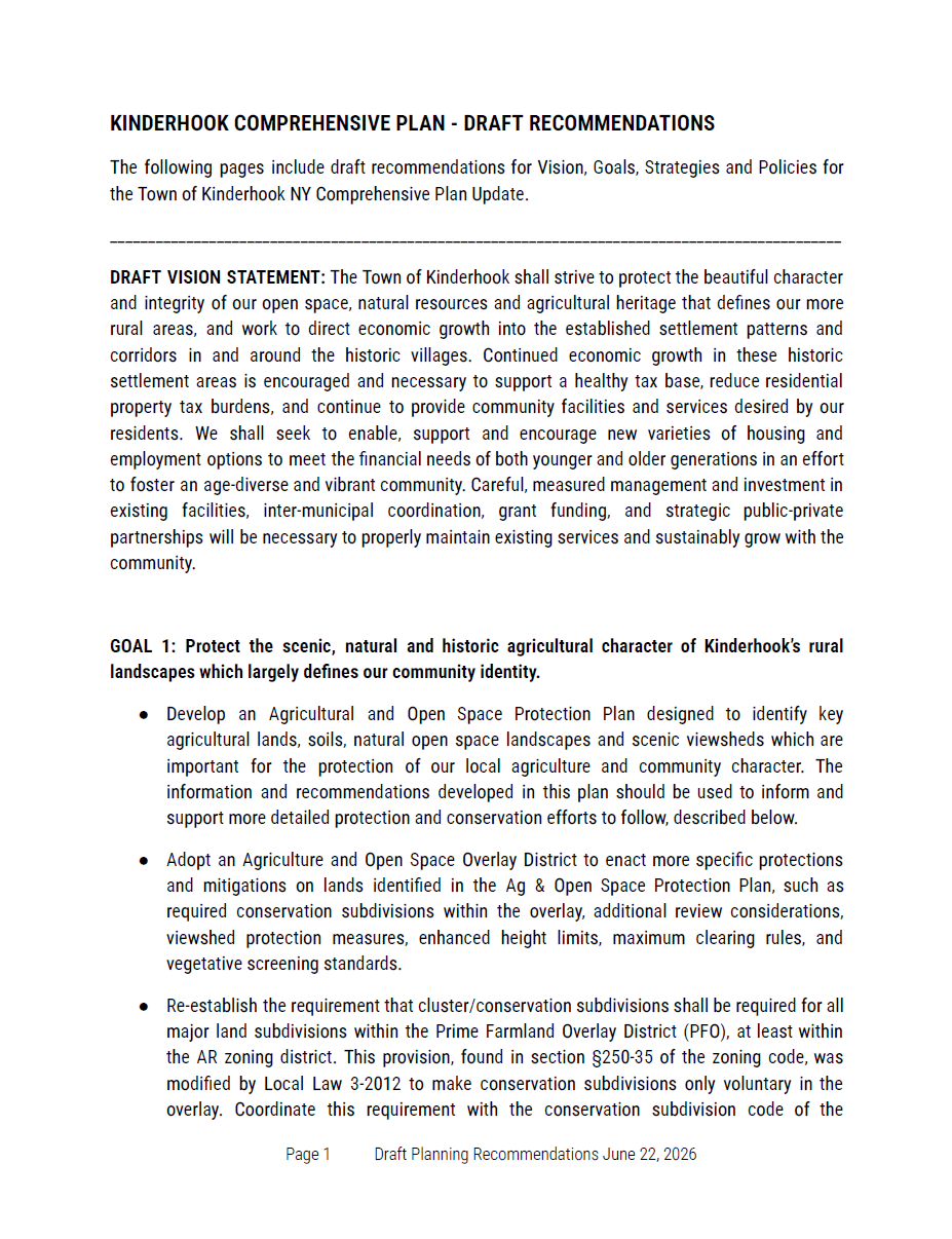 Click here for draft recommendations