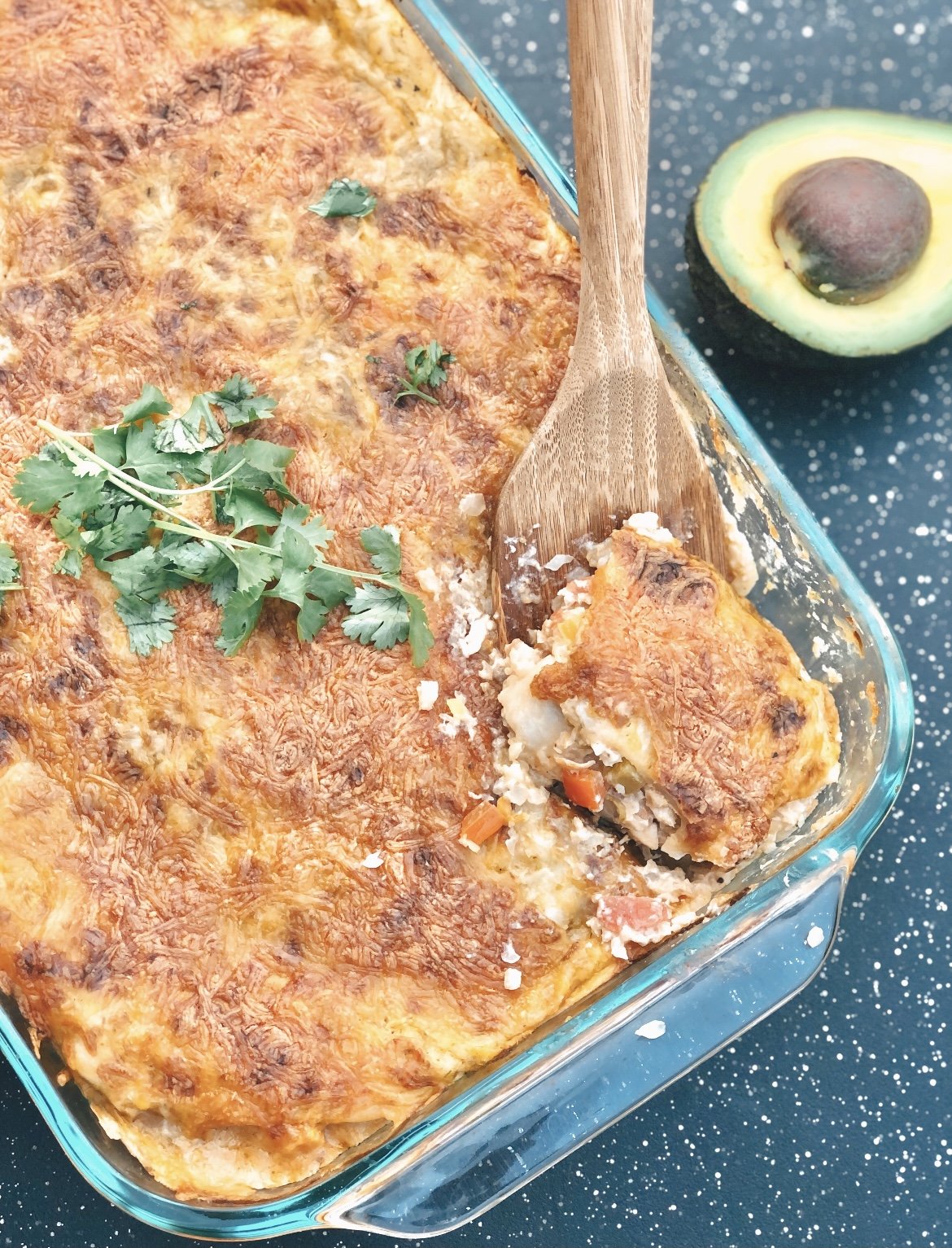 Chicken Enchilada Cauliflower Bake