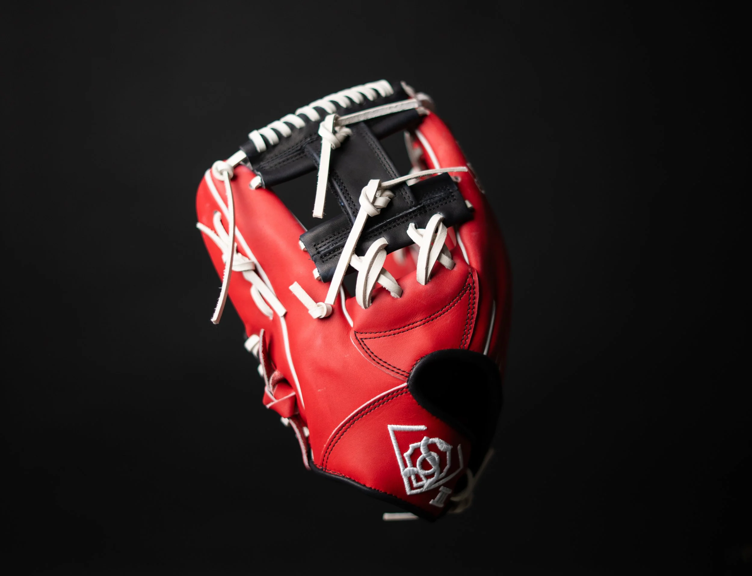A custom baseball glove made by S3 (Salinas) Gloves, located in Corpus Christi, Texas.