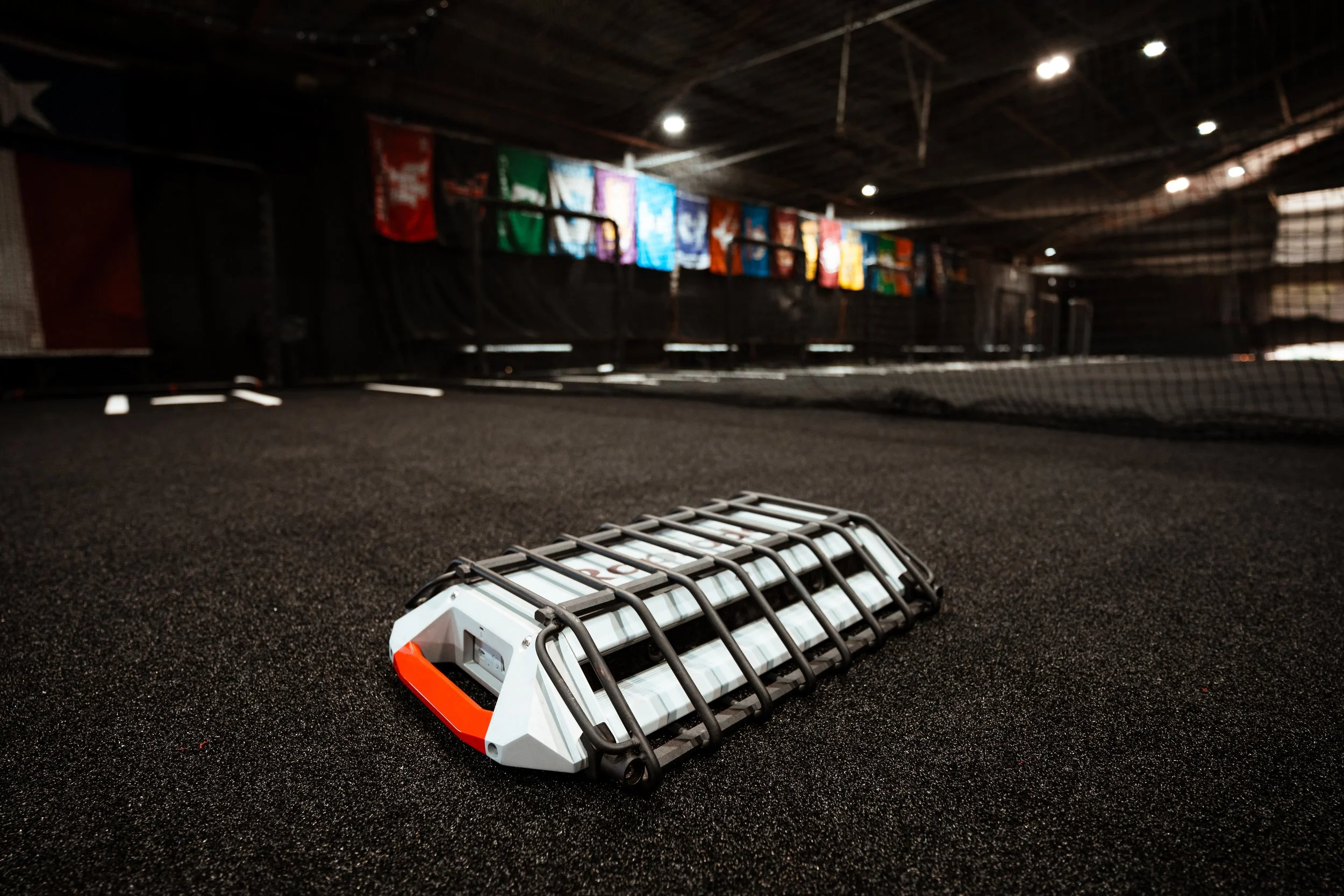 Photo of a Rapsodo machine in use during a baseball training session at Twenty1 Sports Performance in downtown Corpus Christi, Texas.