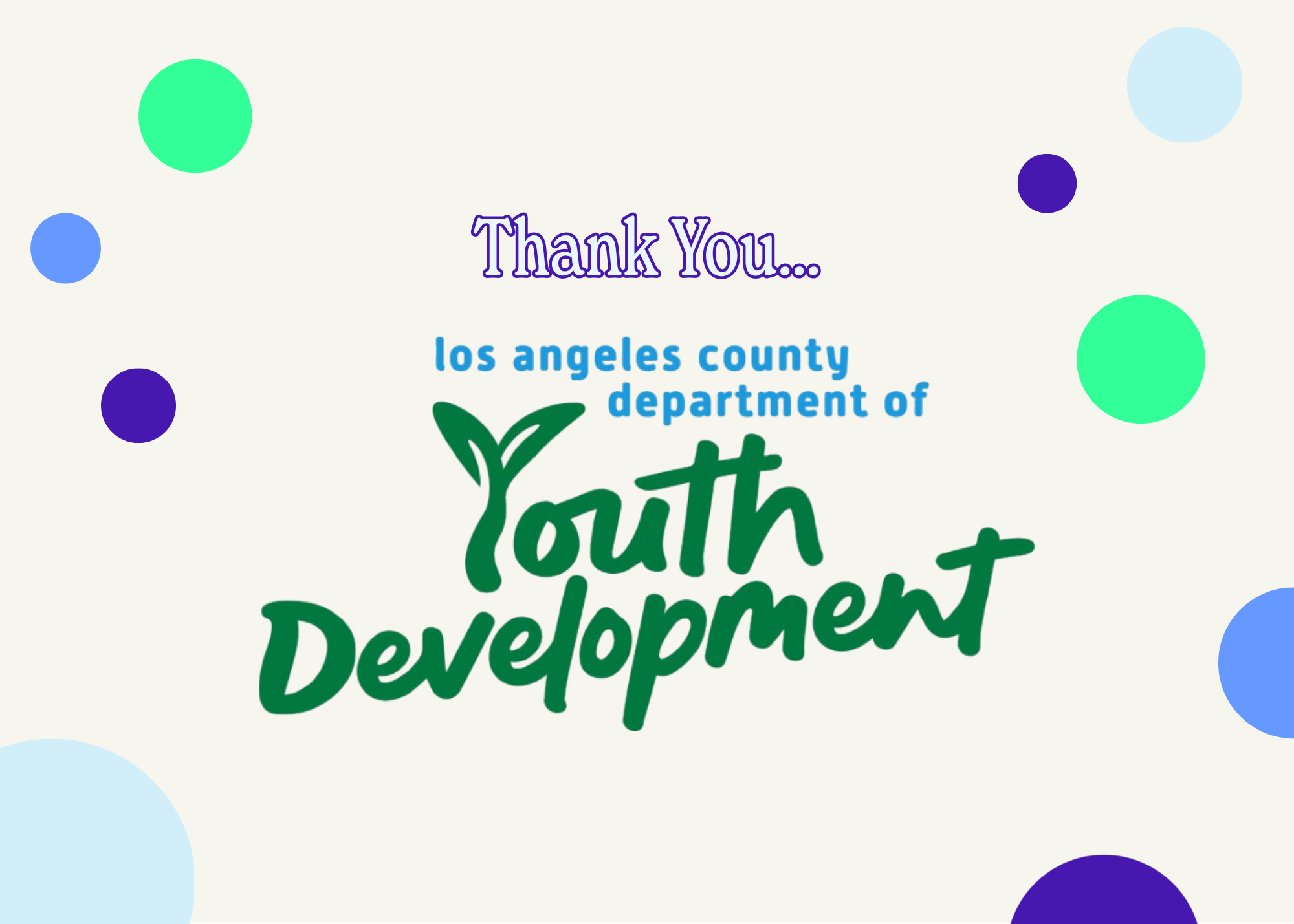 Our Partners in Impact: Los Angeles County Department of Youth Development 