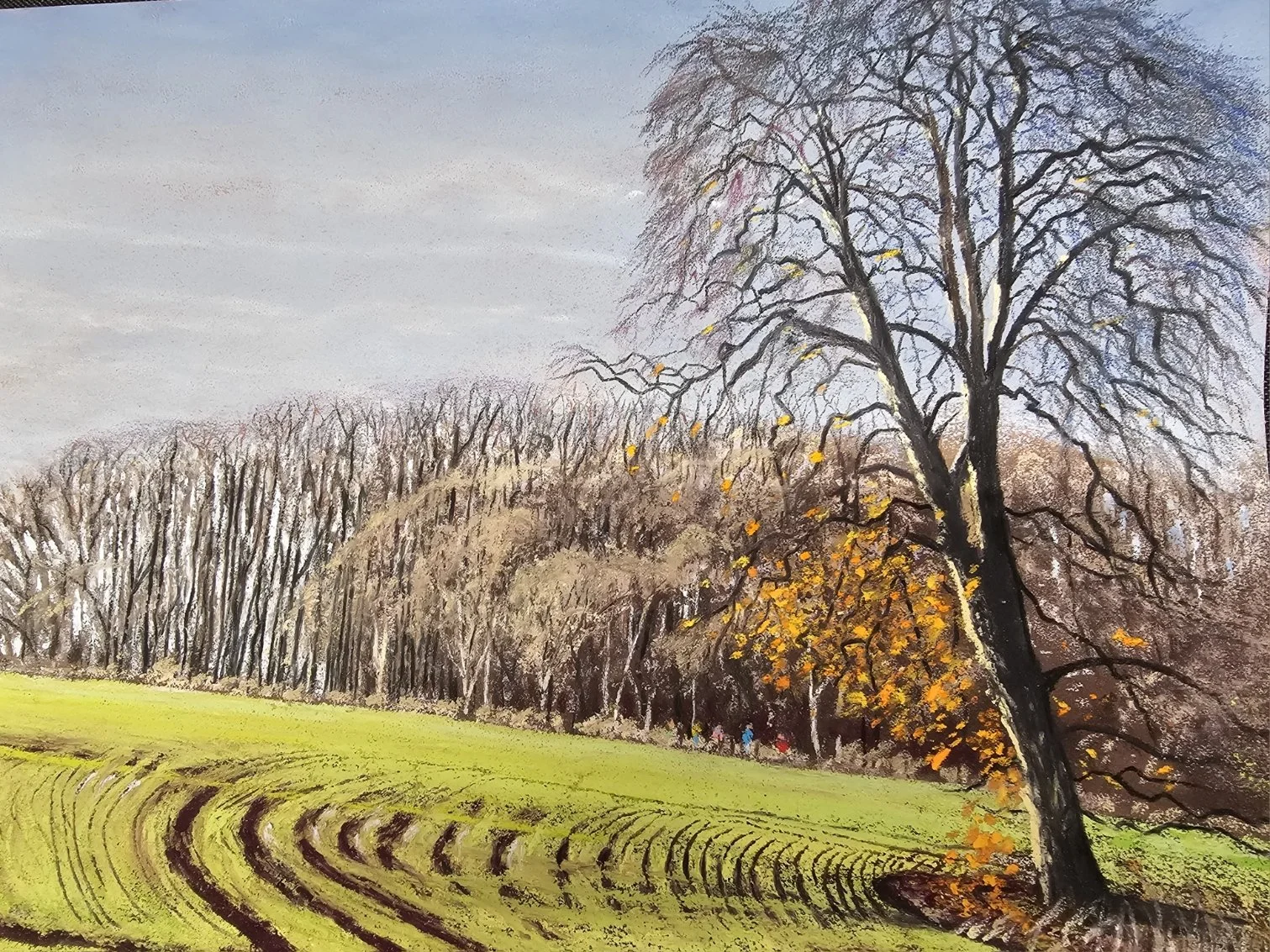 Nut Wood, Raywell. Soft pastels on Pastelmat, 12" x 9", £165 framed.