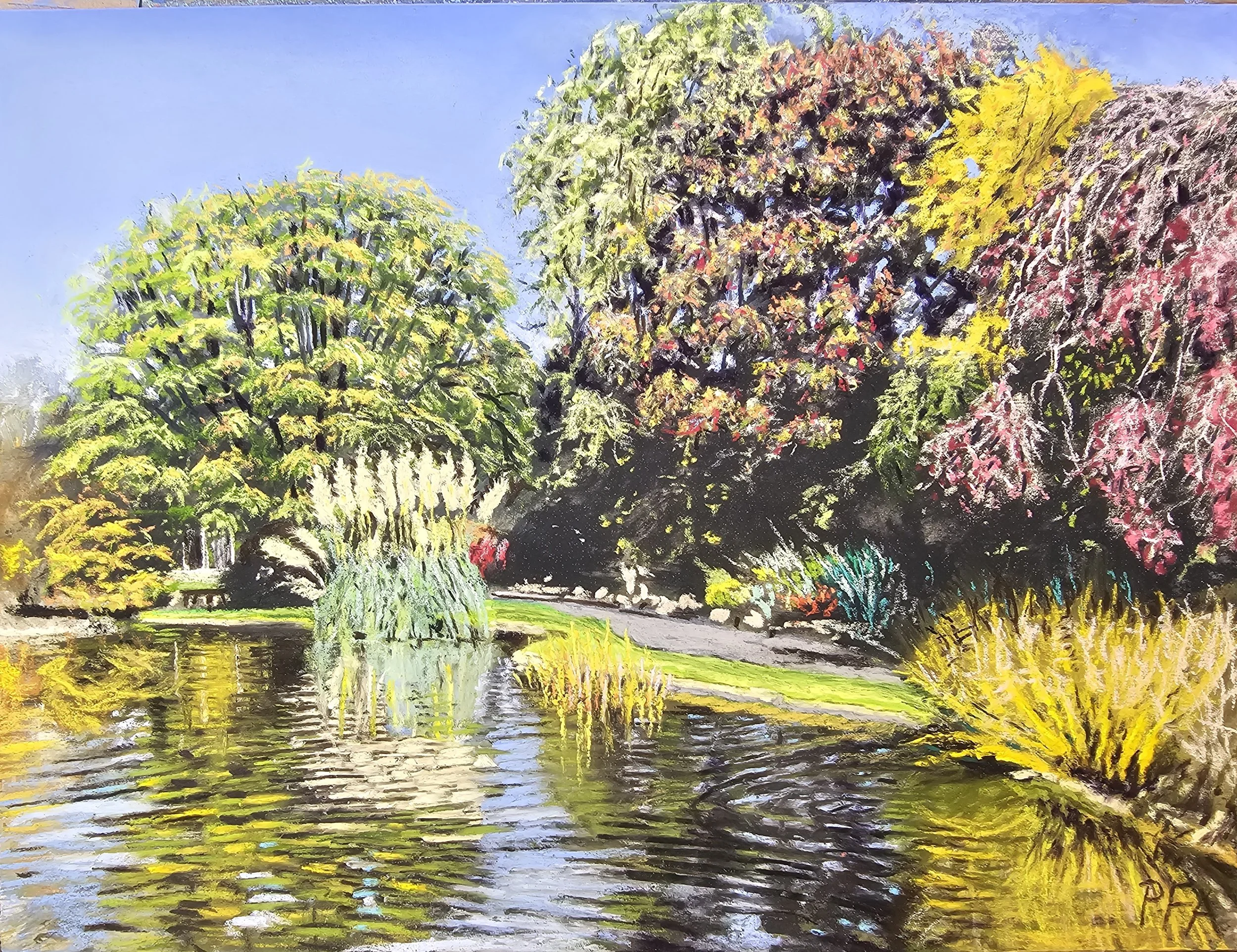 Pampas Grass, Burnby Hall Gardens. Soft pastels on 400 grade UART paper, 12" x 9". £185 framed.