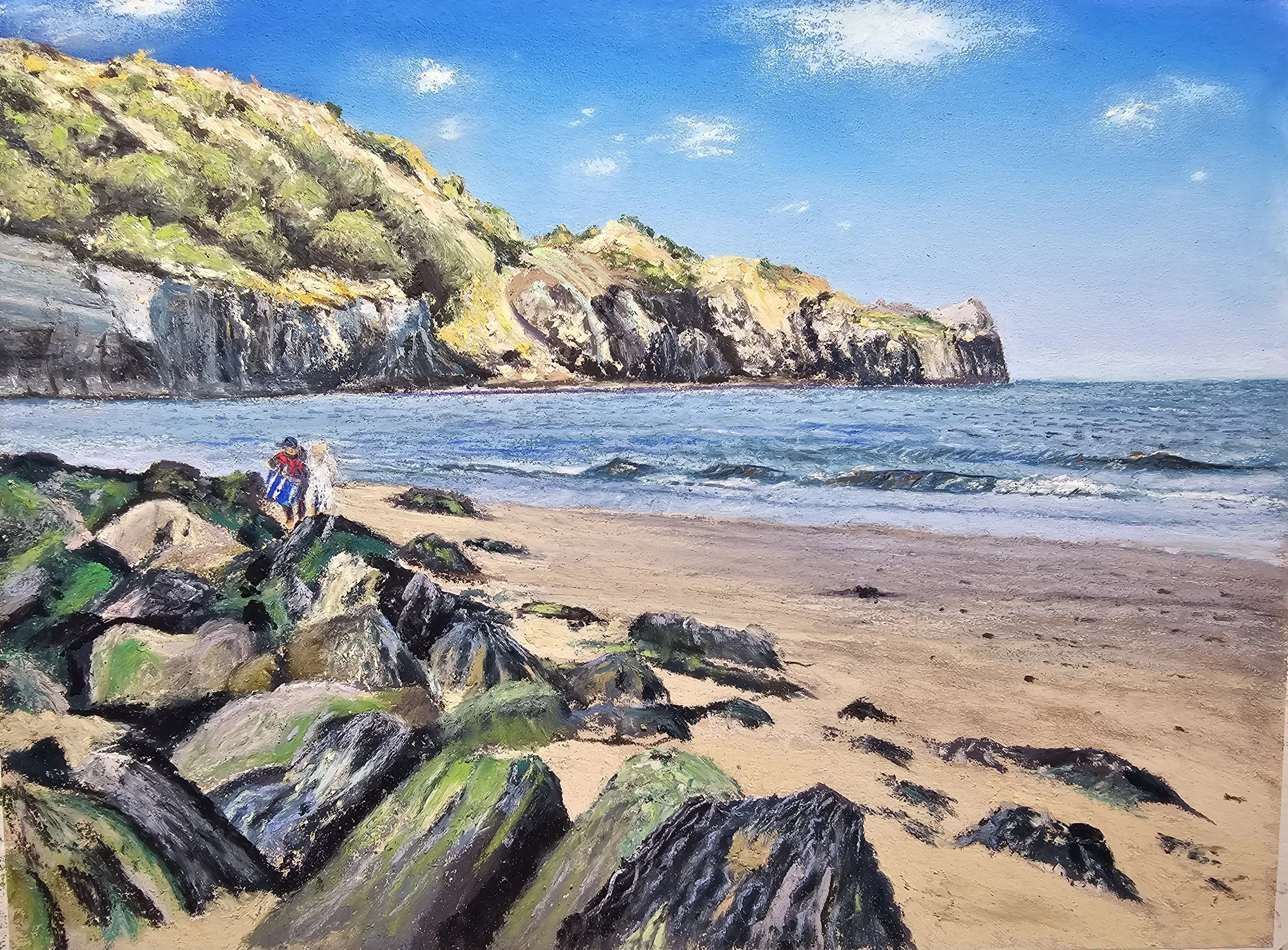 Sandsend, Incoming Tide. Pastelmat, 12" x 9 1/2". £185 framed.