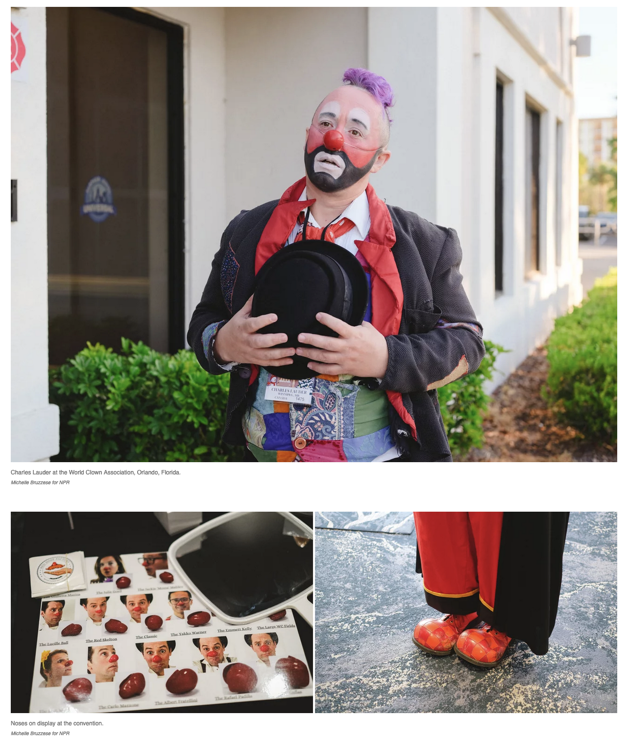 Clowns converge on Orlando for funny business, Photos Michelle Bruzzese for NPR 