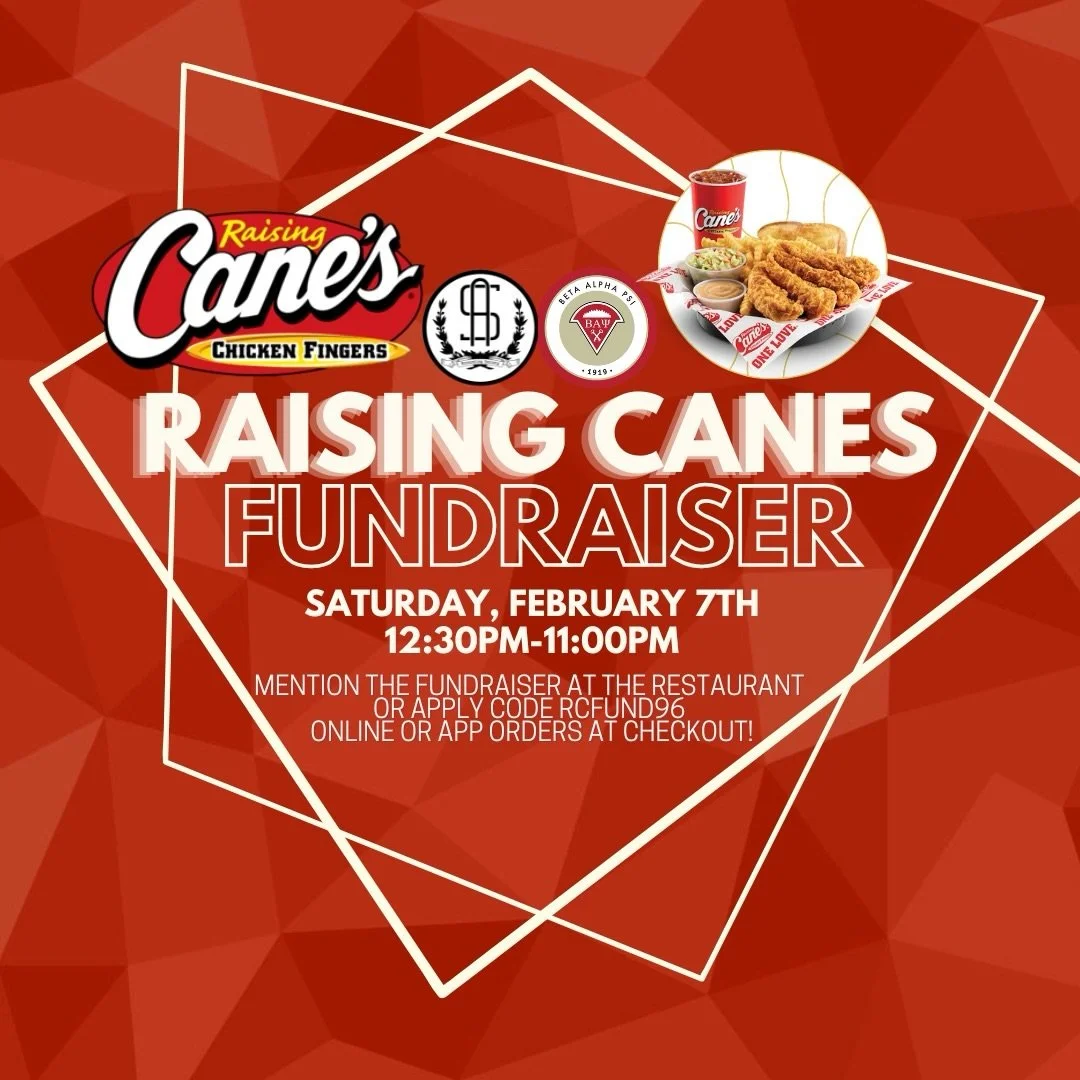 Looking for a place to eat after Mock Meet the Firms? 

Join us for our Canes Fundraiser this Saturday! Get your lunch or dinner from Canes to show your support! Make sure to mention the fundraiser at the restaurant, or apply code RCFUND96 to online 