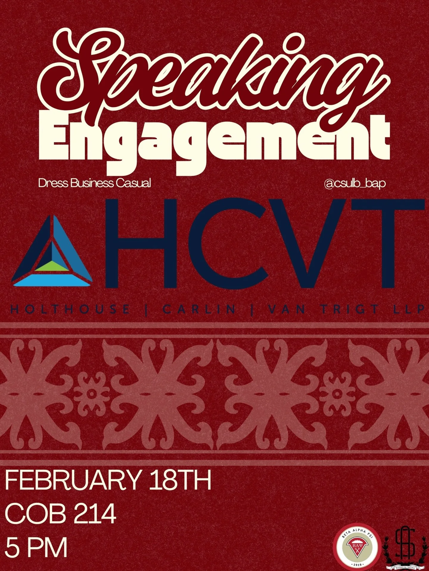 Don&rsquo;t miss HCVT&rsquo;s Speaking Engagement, this Wednesday, February 18th at 5PM in COB 214! Meet some of the HCVT professionals, hear about the impactful work they do, and discover what opportunities may be available as you begin your profess
