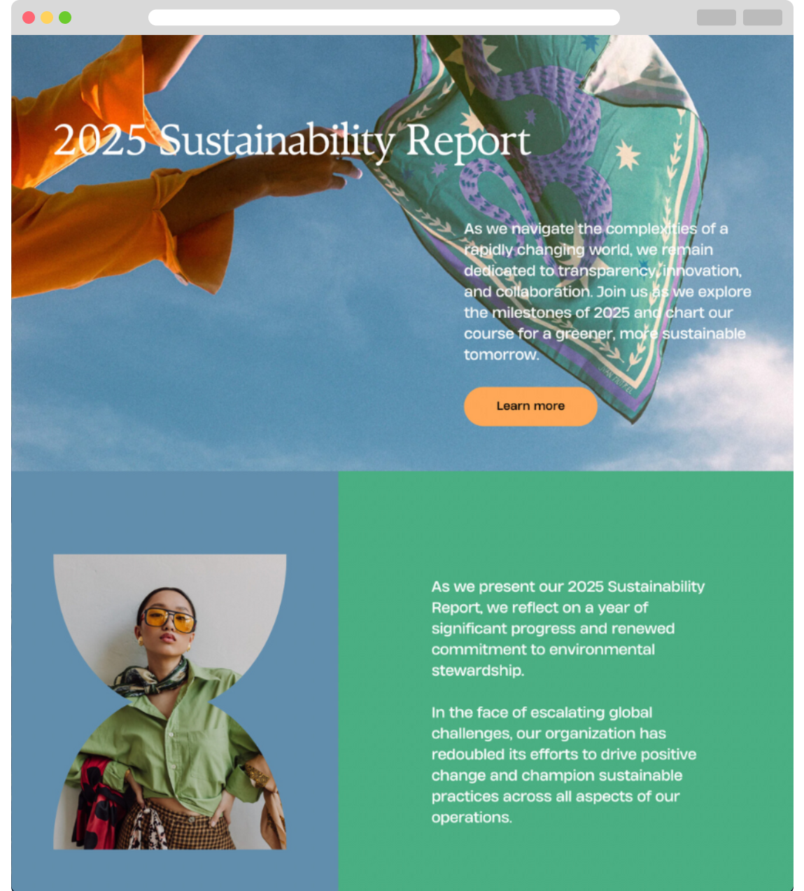 sustainability web design squarespace