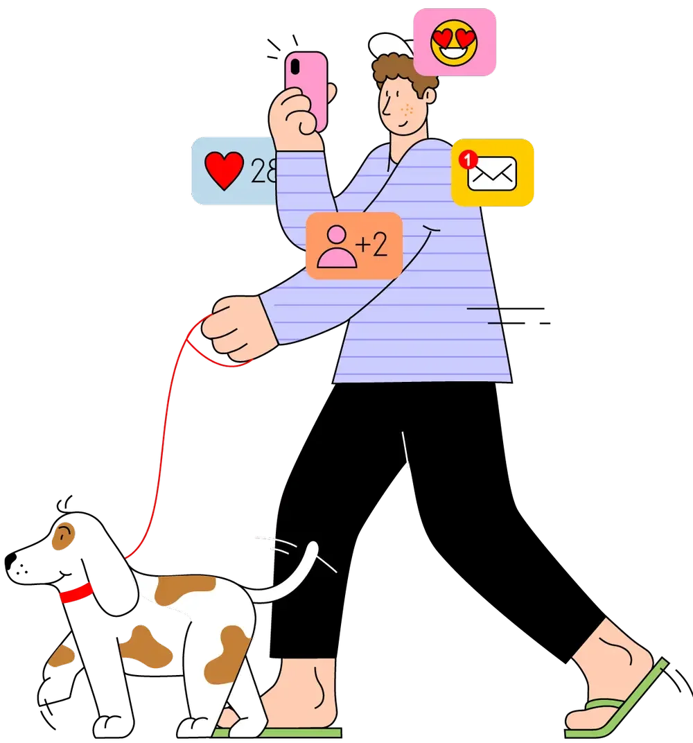 a squarespace web designer illustrating a busy professional managing email, social media and marketing