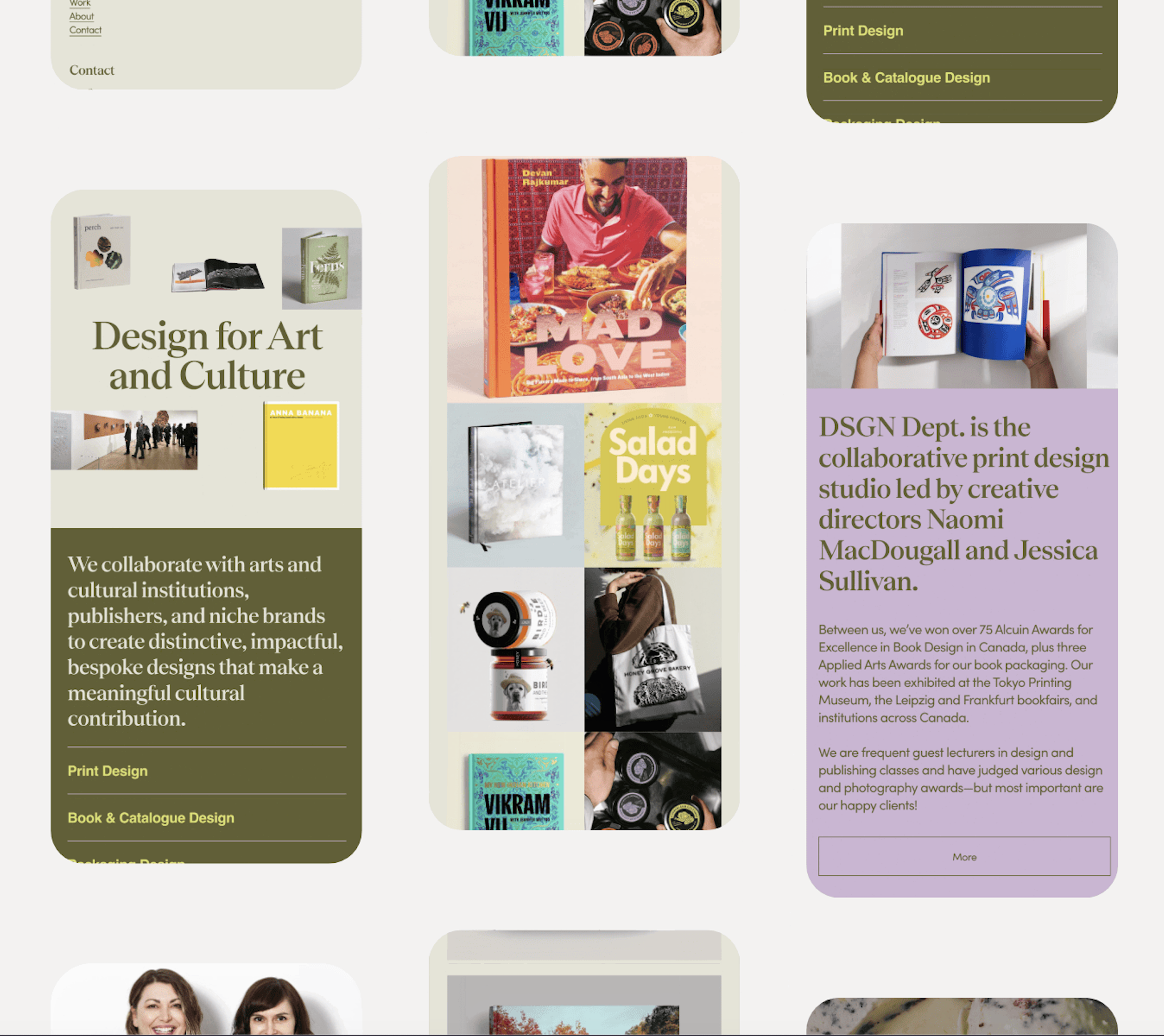 mobile website view for award winning design agency