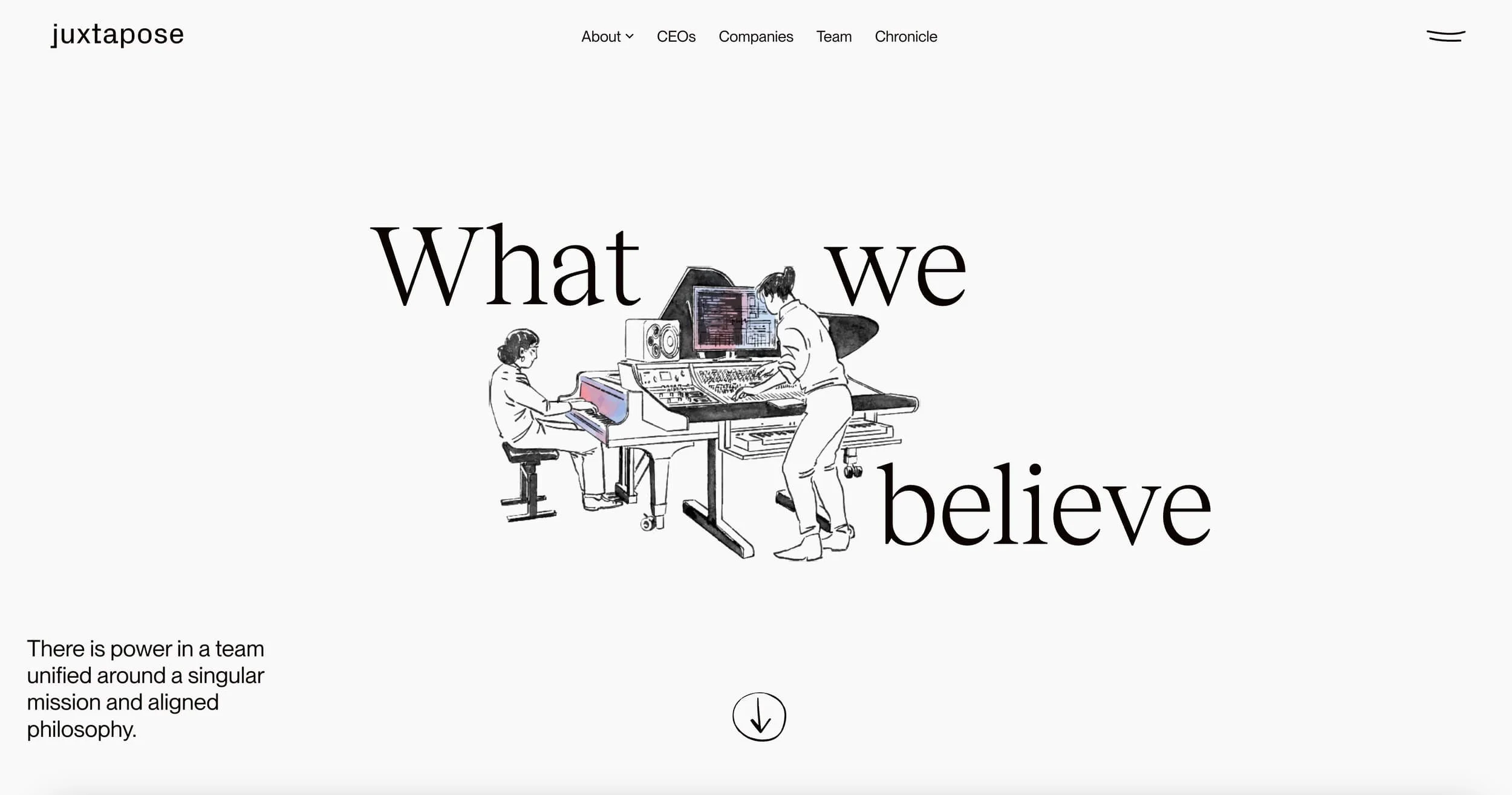 illustration and value prop on a website