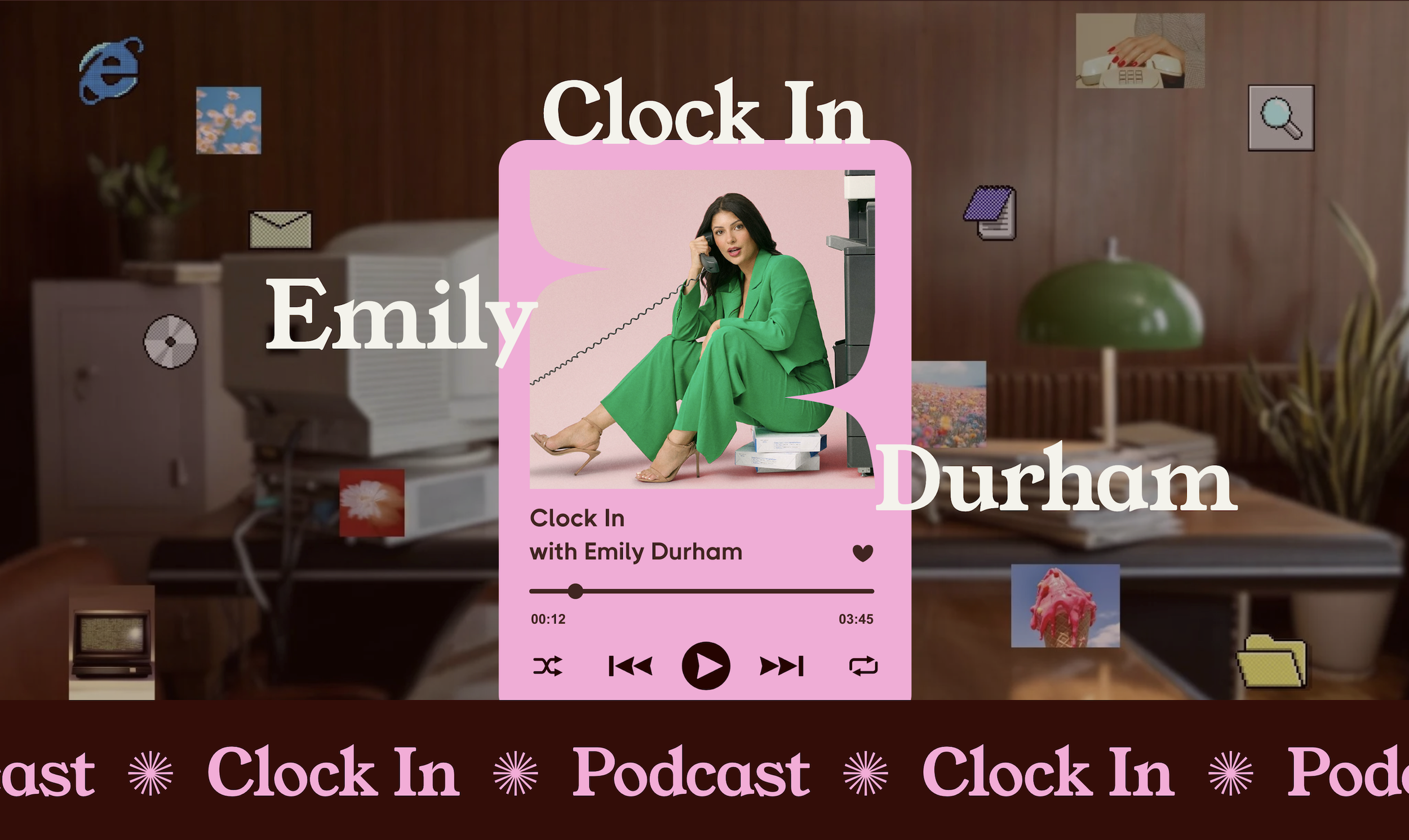 website for podcast host featuring retro elements