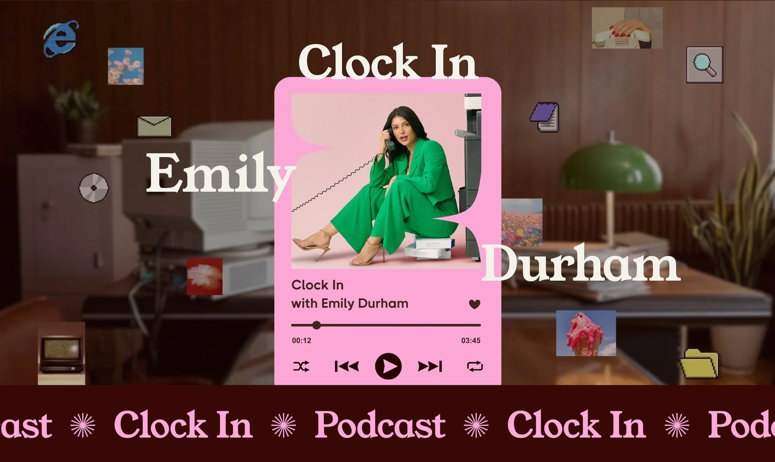 website for podcast host featuring retro elements