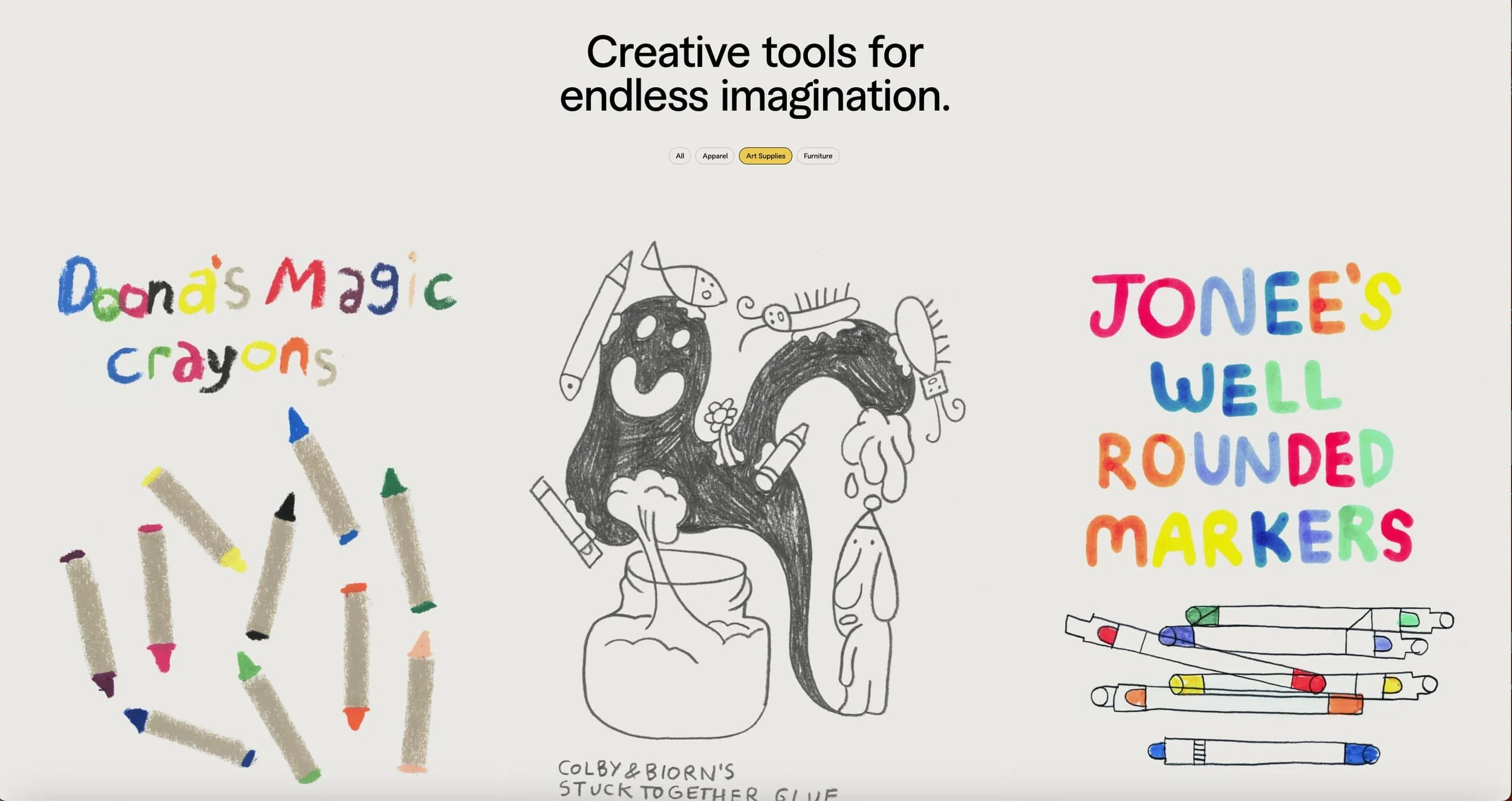 playful web design trend with doodles and human made elements that stands out amongst AI made websites