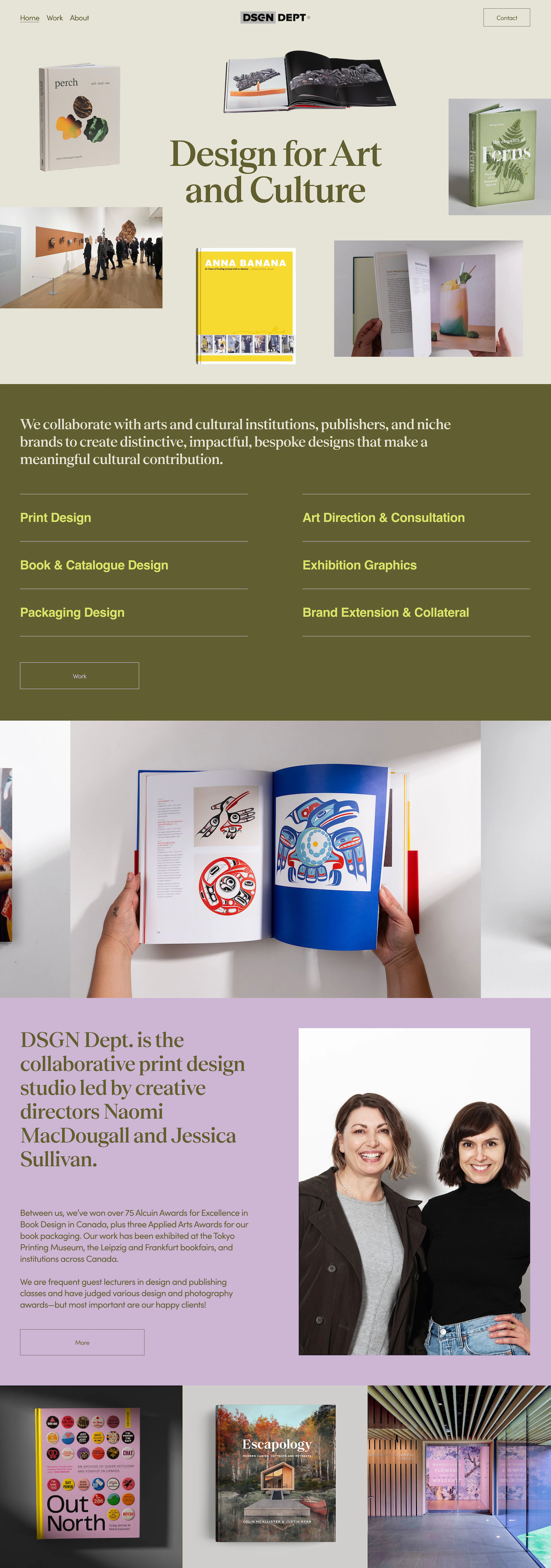 homepage design for award winning designers based in vancouver BC by Squarespace web designer Tiny Coast