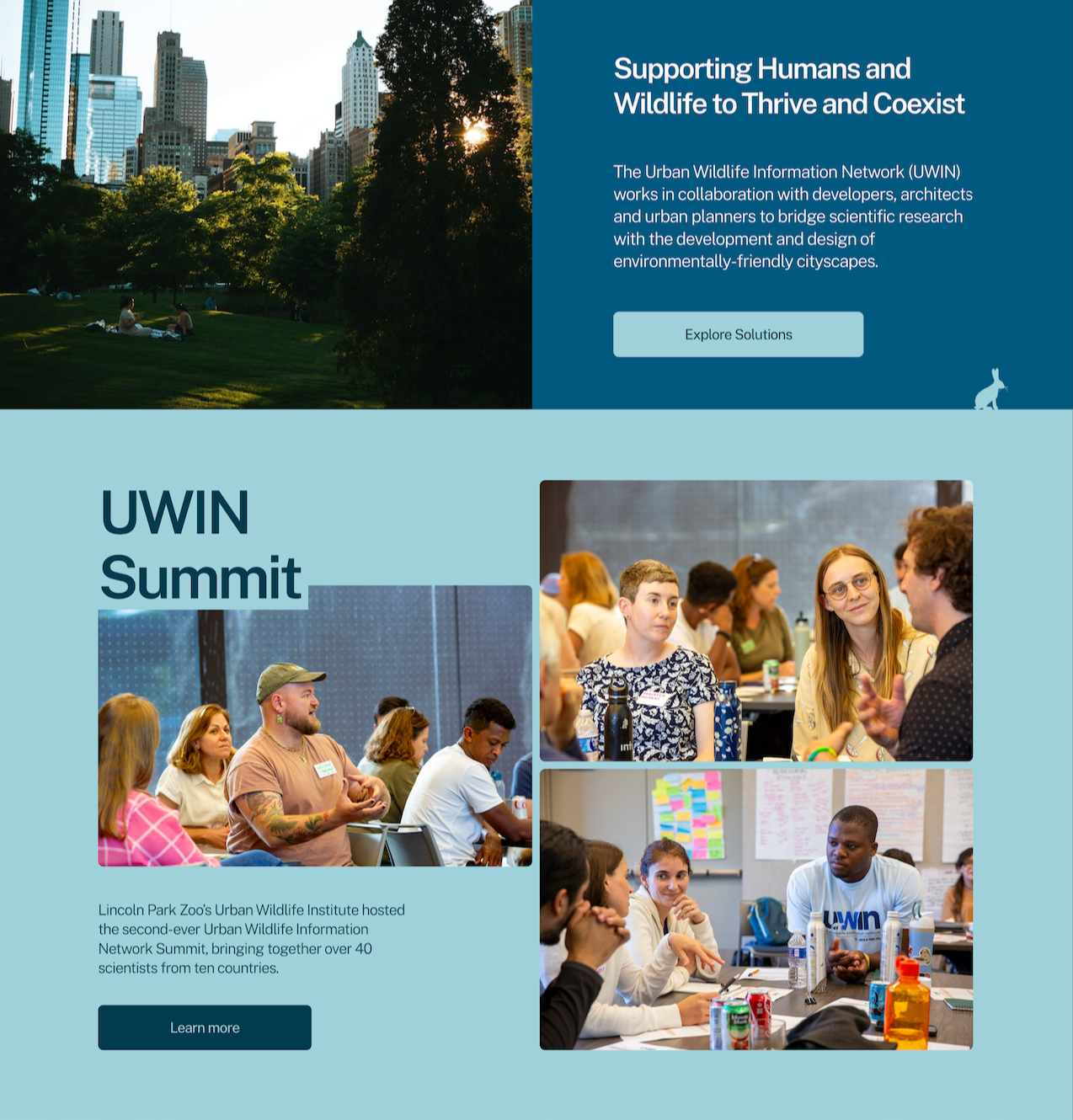 a section homepage for a nonprofit built on squarespace website displaying an ecology summit