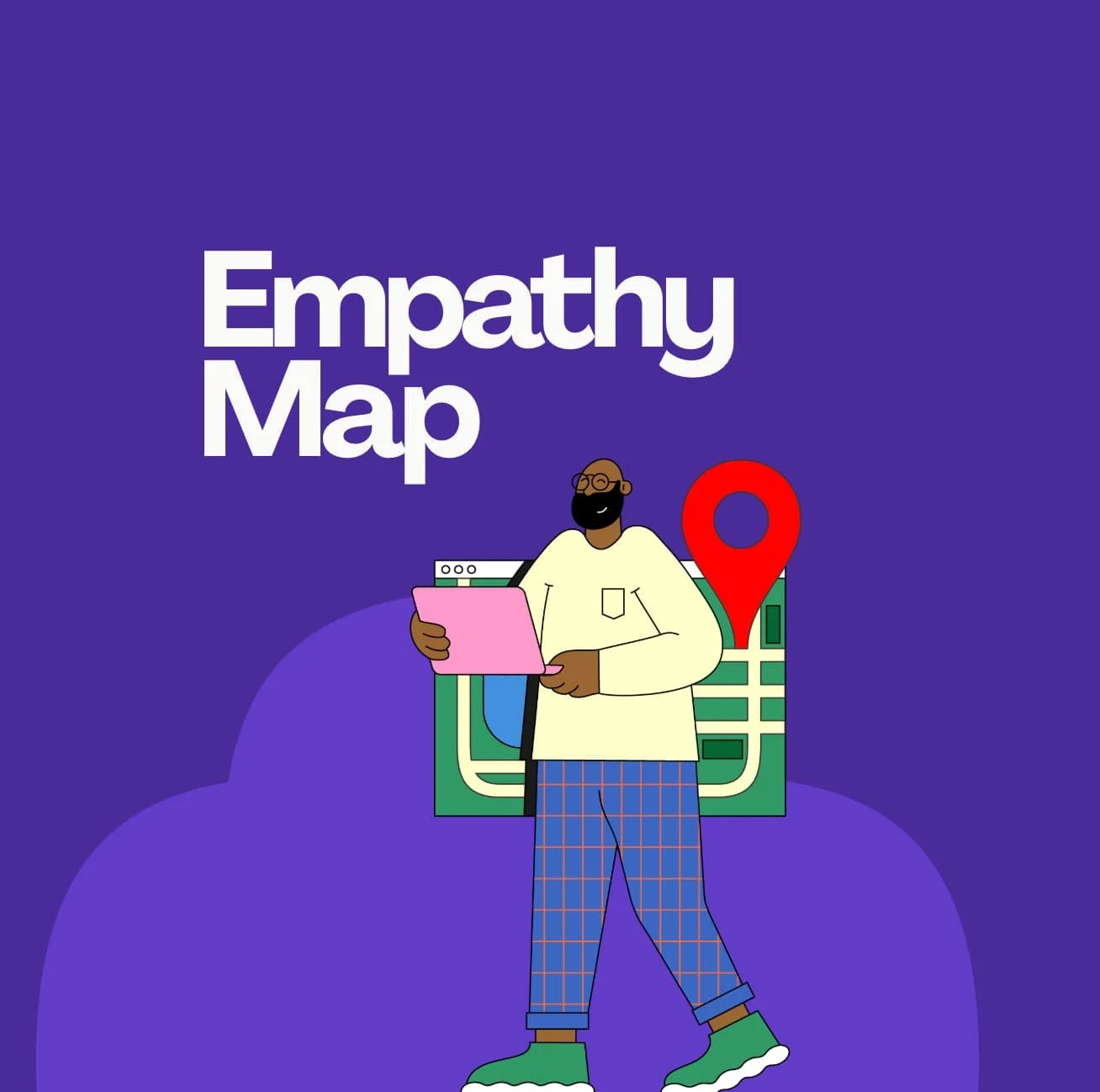 an empathy map component of a user research report for a squarespace website