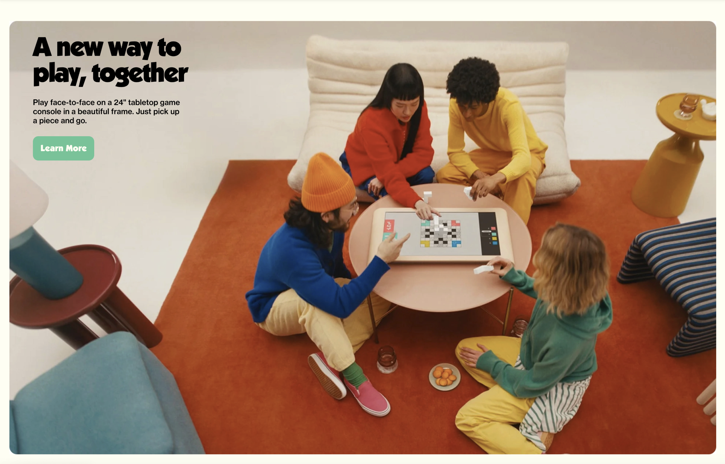 a website with midcentury vibes and warm hues