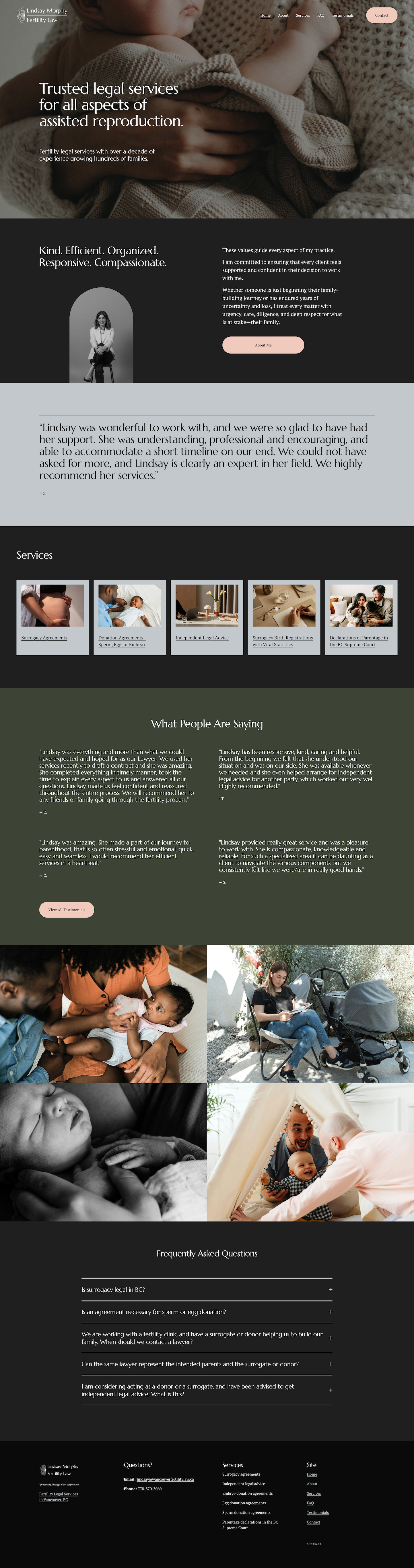 Modern, elegant Squarespace website for a lawyer