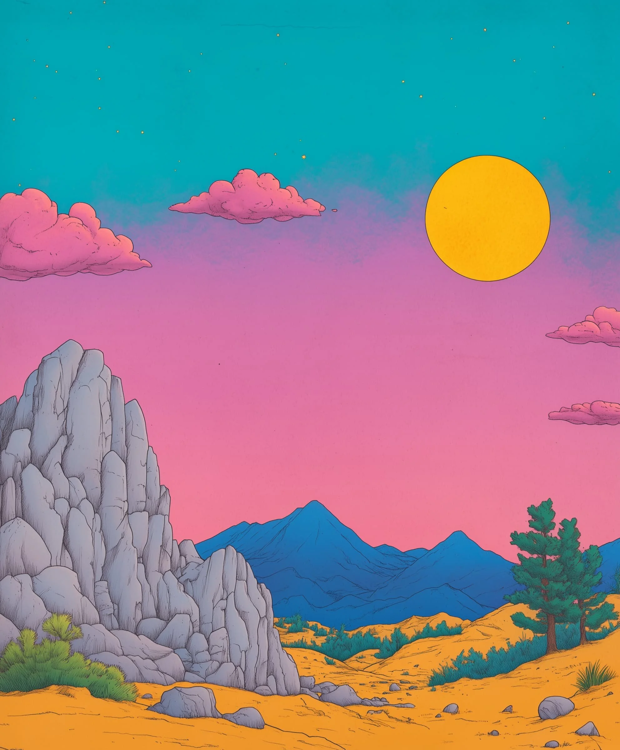 surreal illustrations web design elements