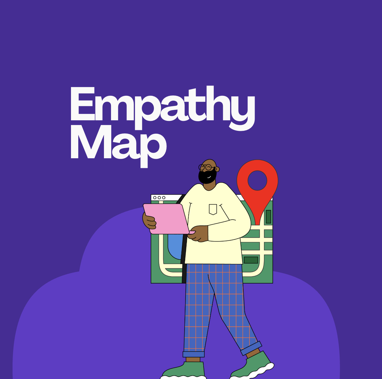 an empathy map component of a user research report for a squarespace website