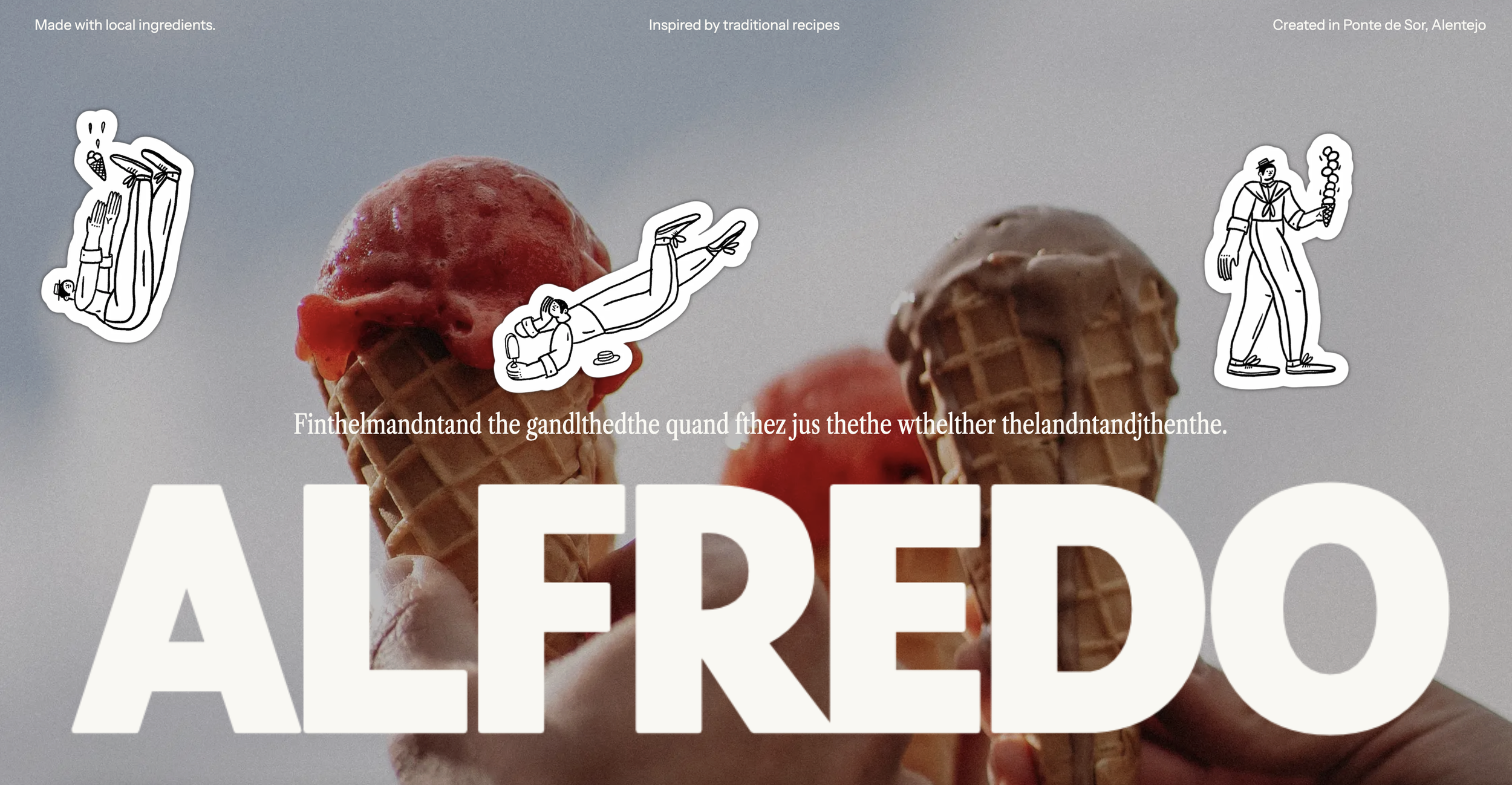 handmade illustrations on a website