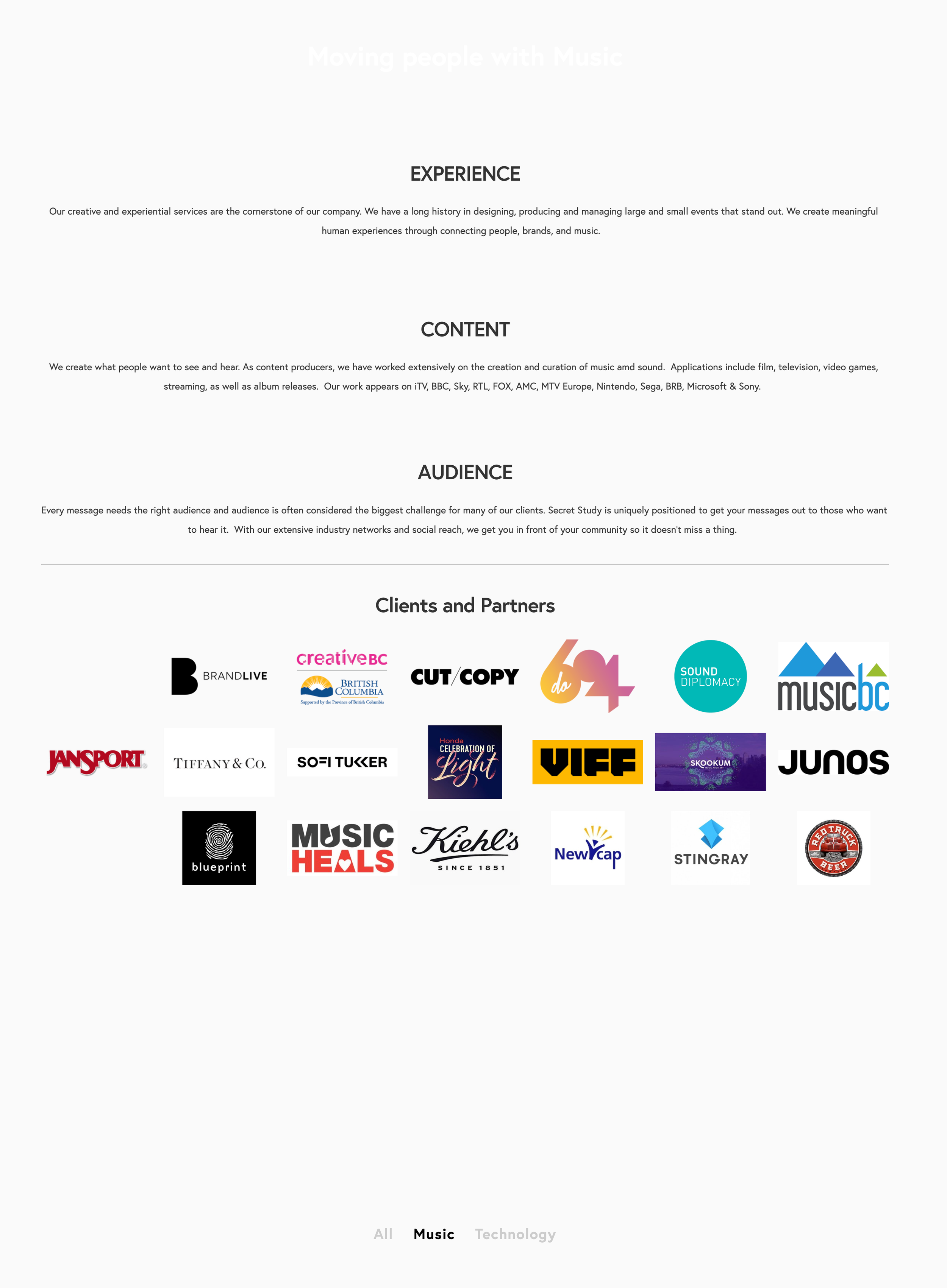 website before redesign