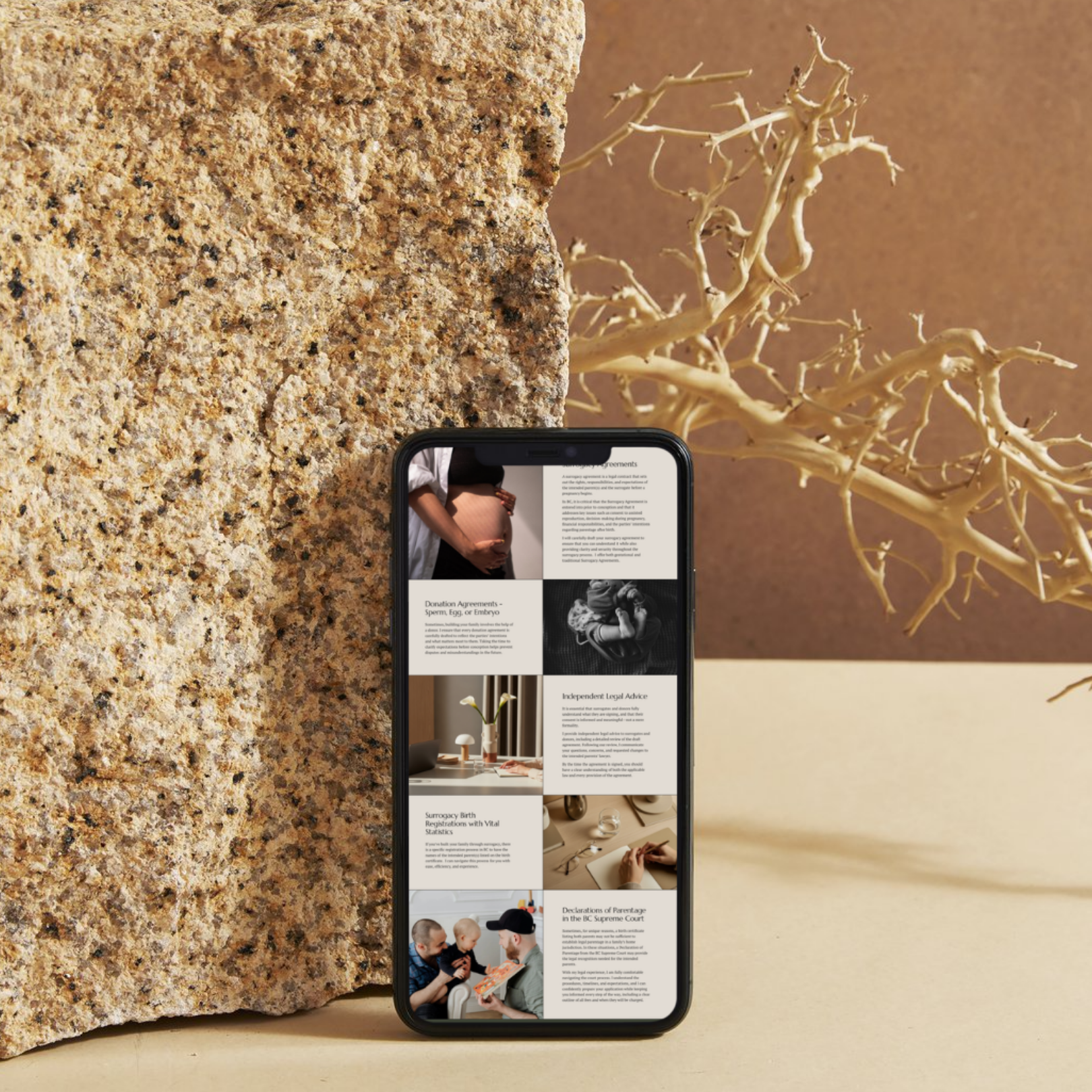 mobile screen for squarespace website