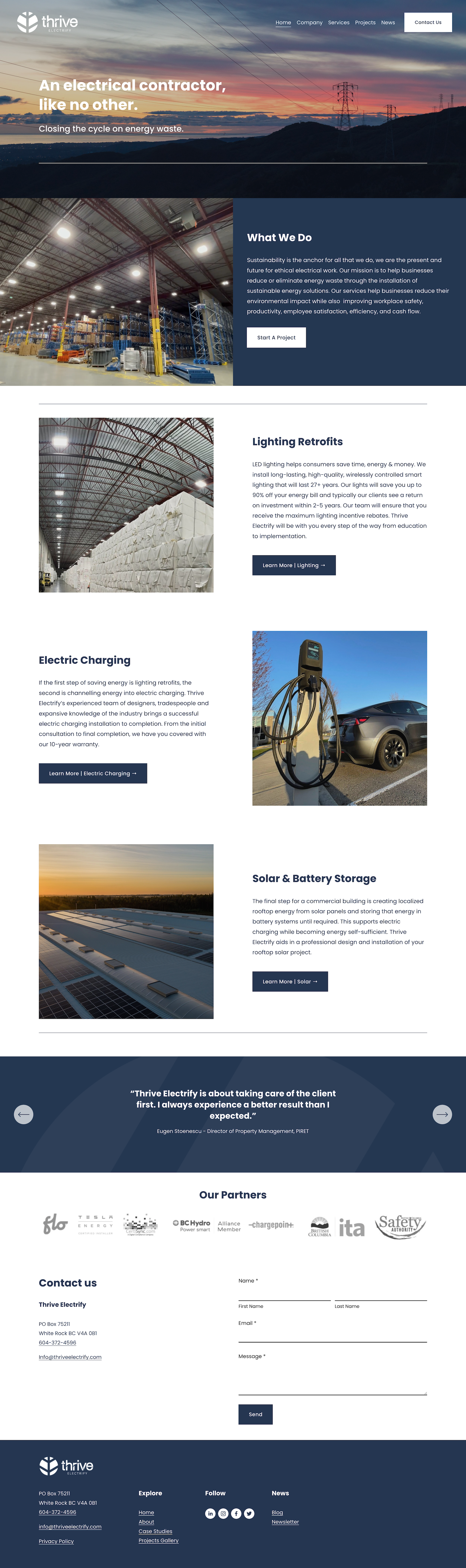 sustainability focused squarespace website