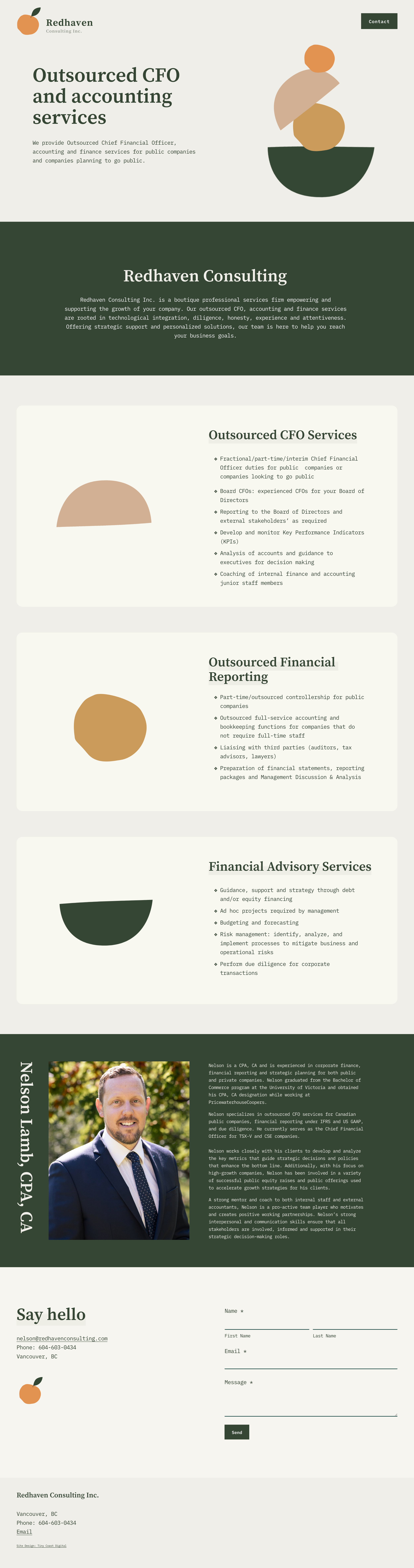 one page squarespace website example